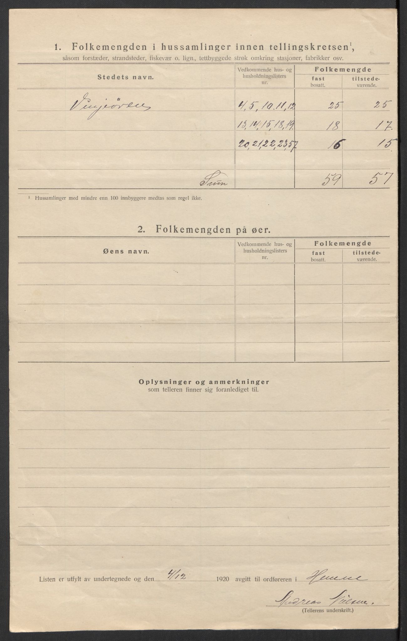 SAT, 1920 census for Hemne, 1920, p. 44