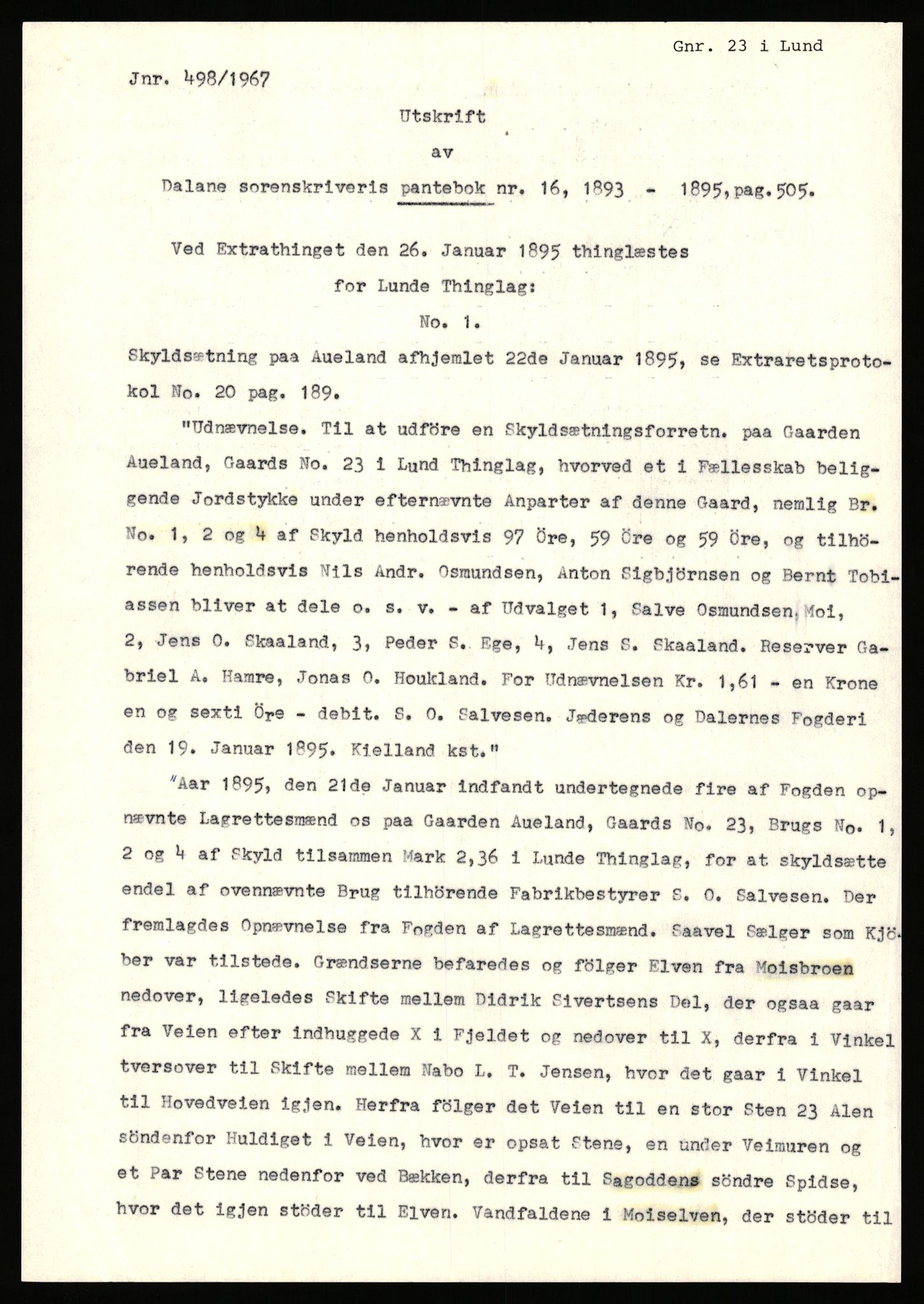 Statsarkivet i Stavanger, AV/SAST-A-101971/03/Y/Yj/L0003: Avskrifter sortert etter gårdsnavn: Askje - Auglend, 1750-1930, p. 371