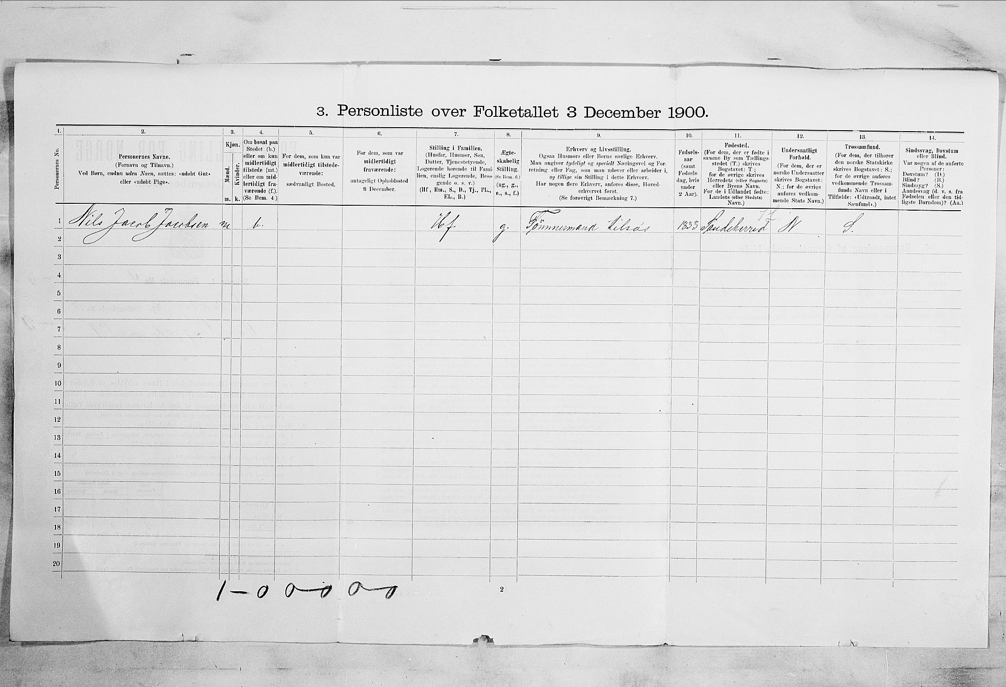 RA, 1900 census for Tønsberg, 1900, p. 1615