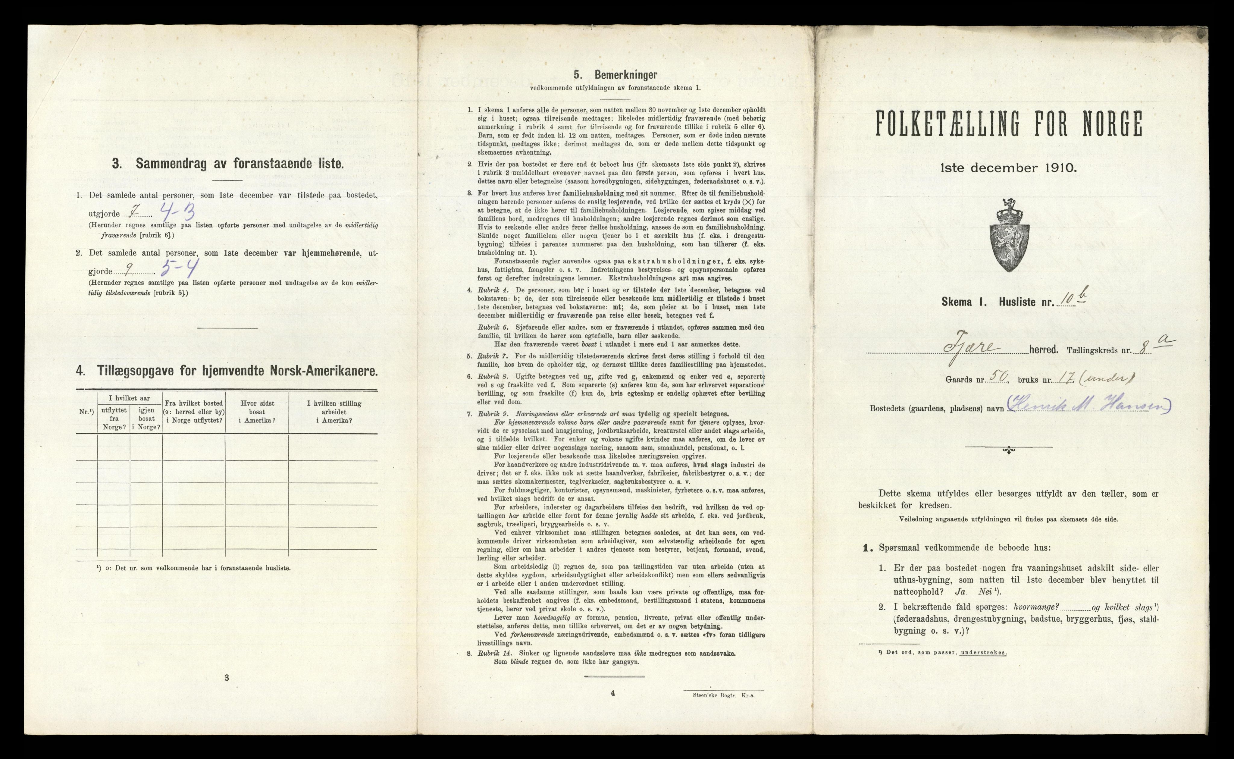 RA, 1910 census for Fjære, 1910, p. 1829