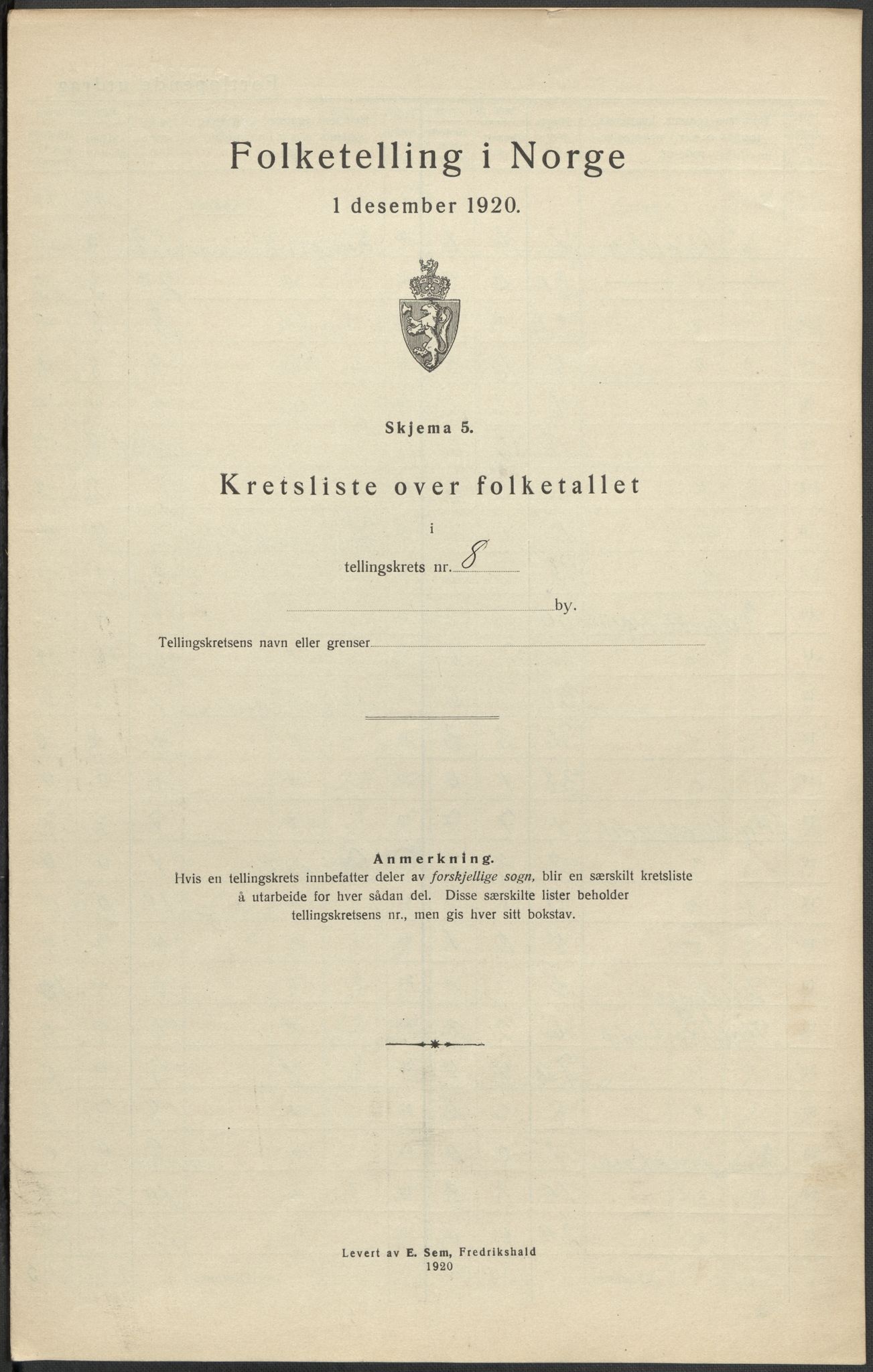 SAKO, 1920 census for Larvik, 1920, p. 43