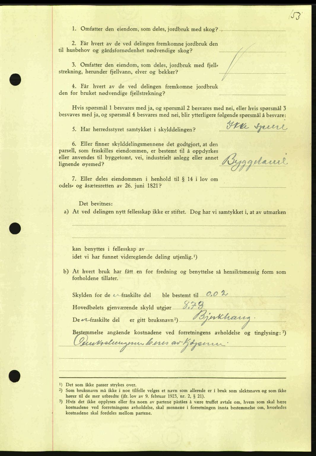 Nordmøre sorenskriveri, AV/SAT-A-4132/1/2/2Ca: Mortgage book no. A96, 1943-1944, Diary no: : 2129/1943