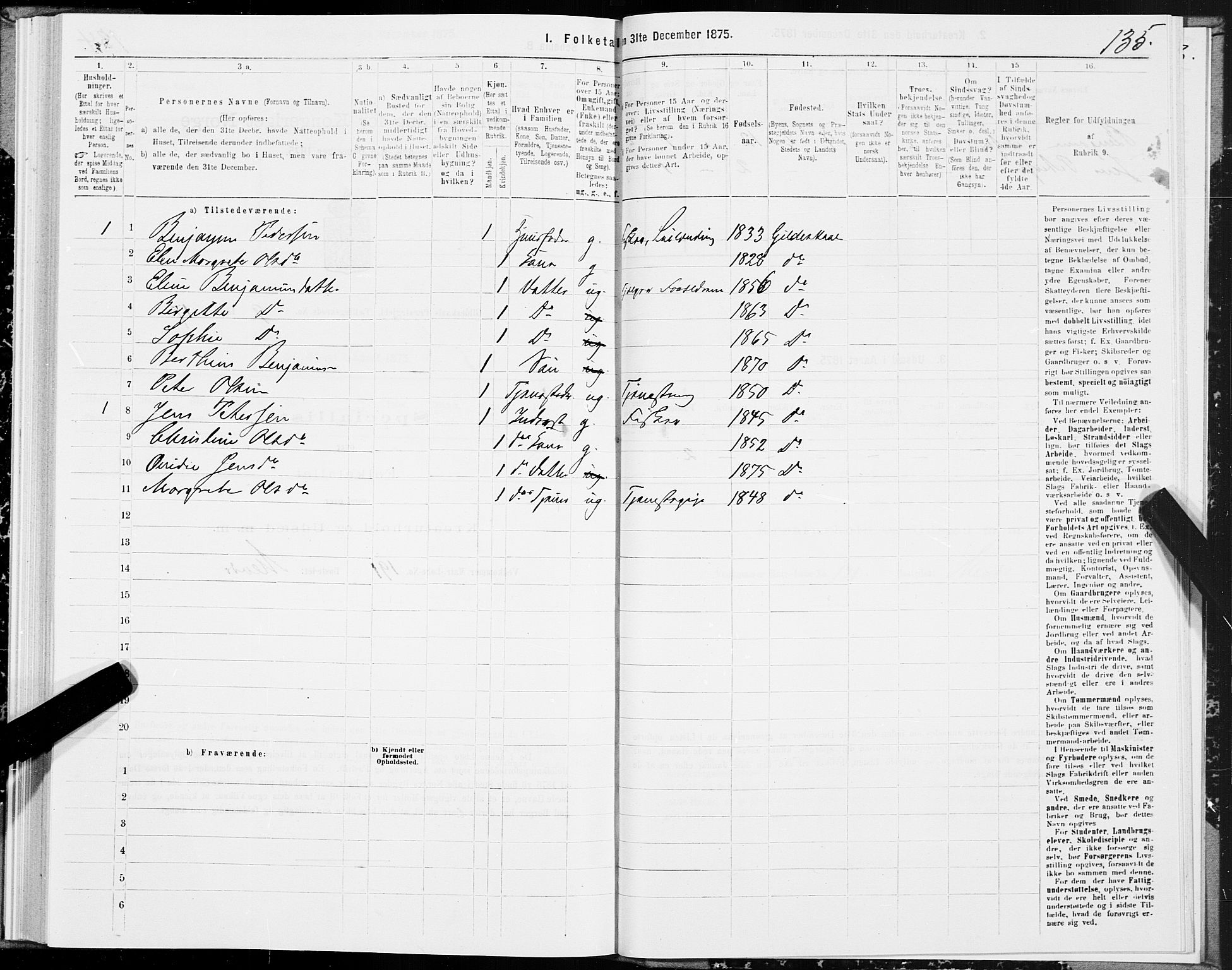 SAT, 1875 census for 1838P Gildeskål, 1875, p. 4135