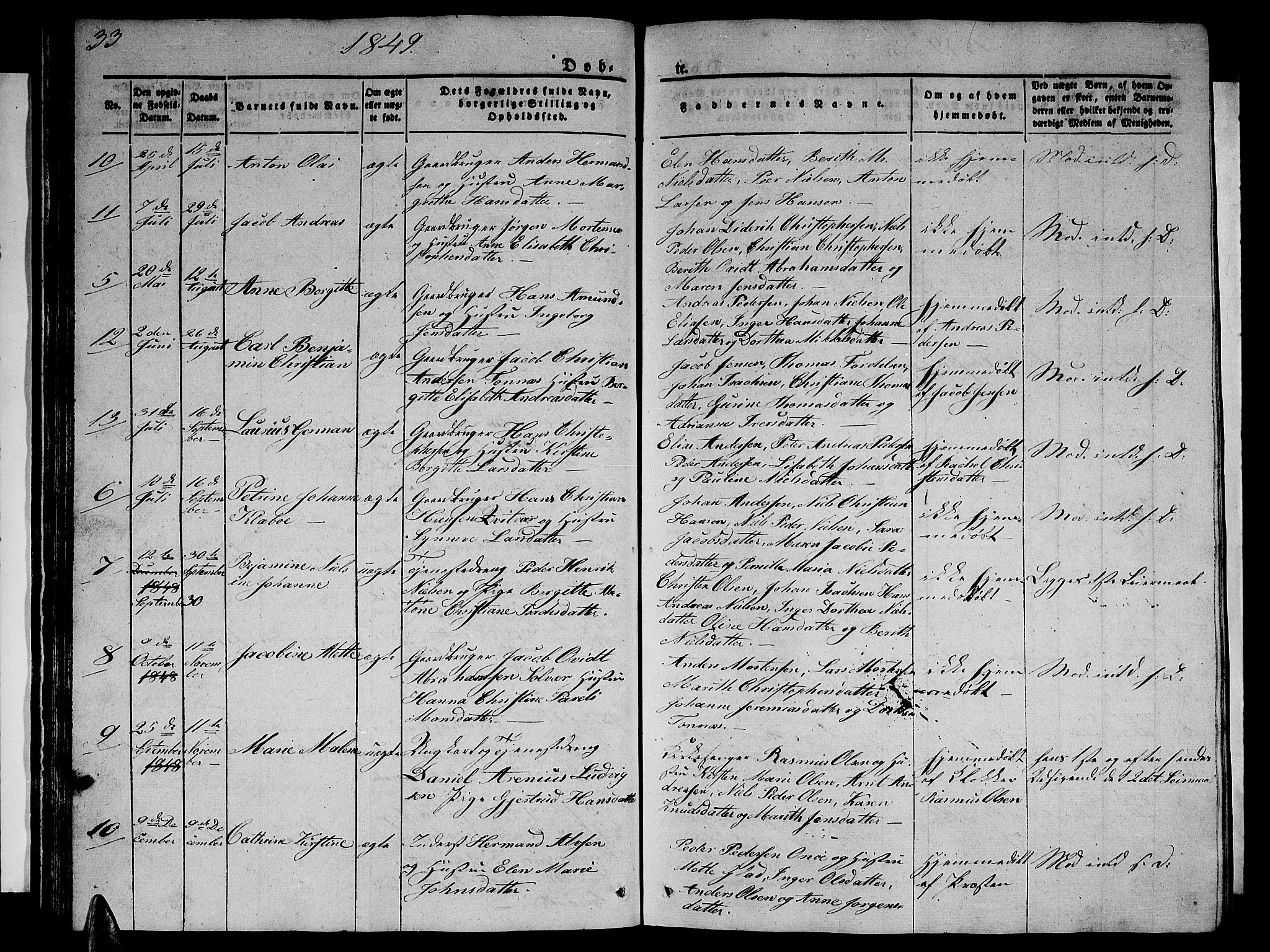 Ministerialprotokoller, klokkerbøker og fødselsregistre - Nordland, AV/SAT-A-1459/839/L0572: Parish register (copy) no. 839C02, 1841-1873, p. 33