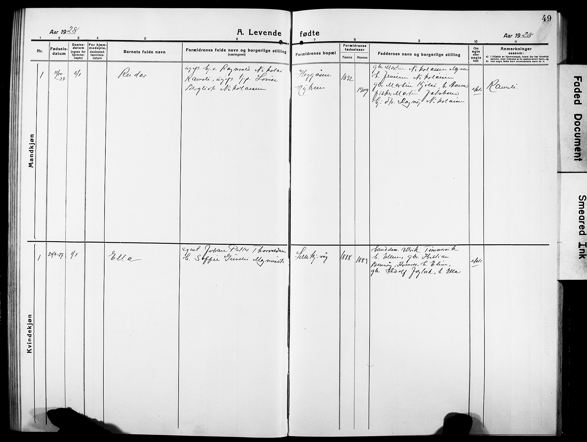 Ministerialprotokoller, klokkerbøker og fødselsregistre - Sør-Trøndelag, SAT/A-1456/634/L0543: Parish register (copy) no. 634C05, 1917-1928, p. 49