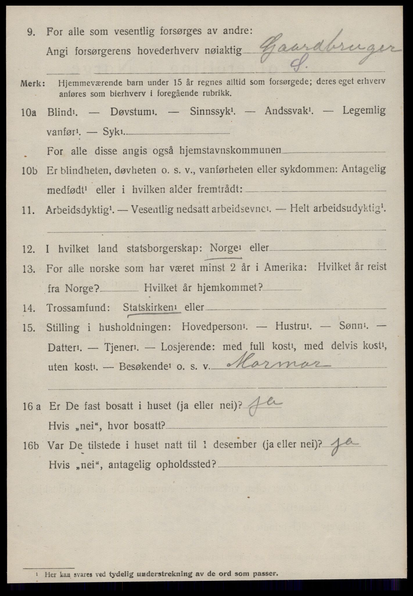 SAT, 1920 census for Hareid, 1920, p. 2162