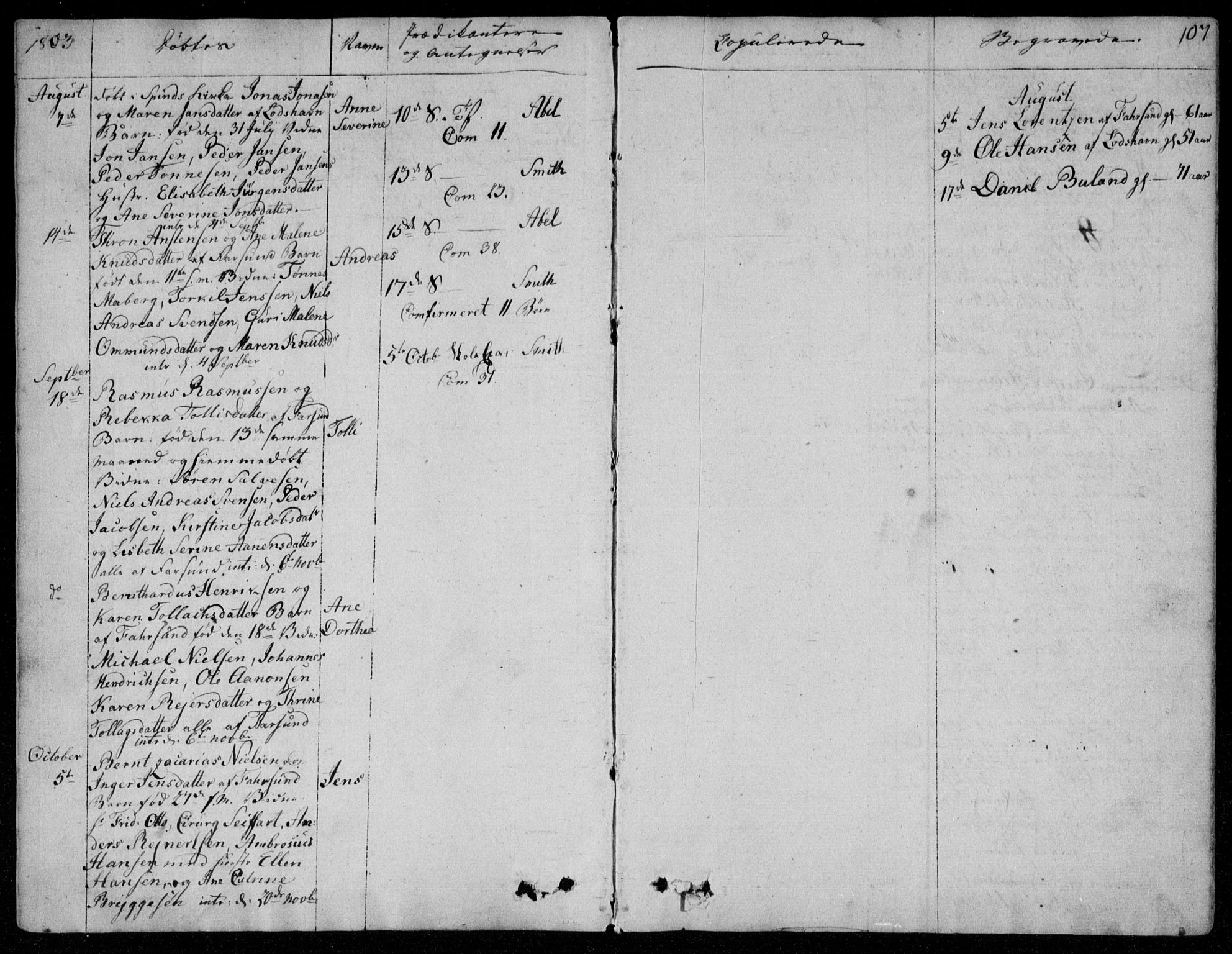 Farsund sokneprestkontor, AV/SAK-1111-0009/F/Fa/L0001: Parish register (official) no. A 1, 1784-1815, p. 107