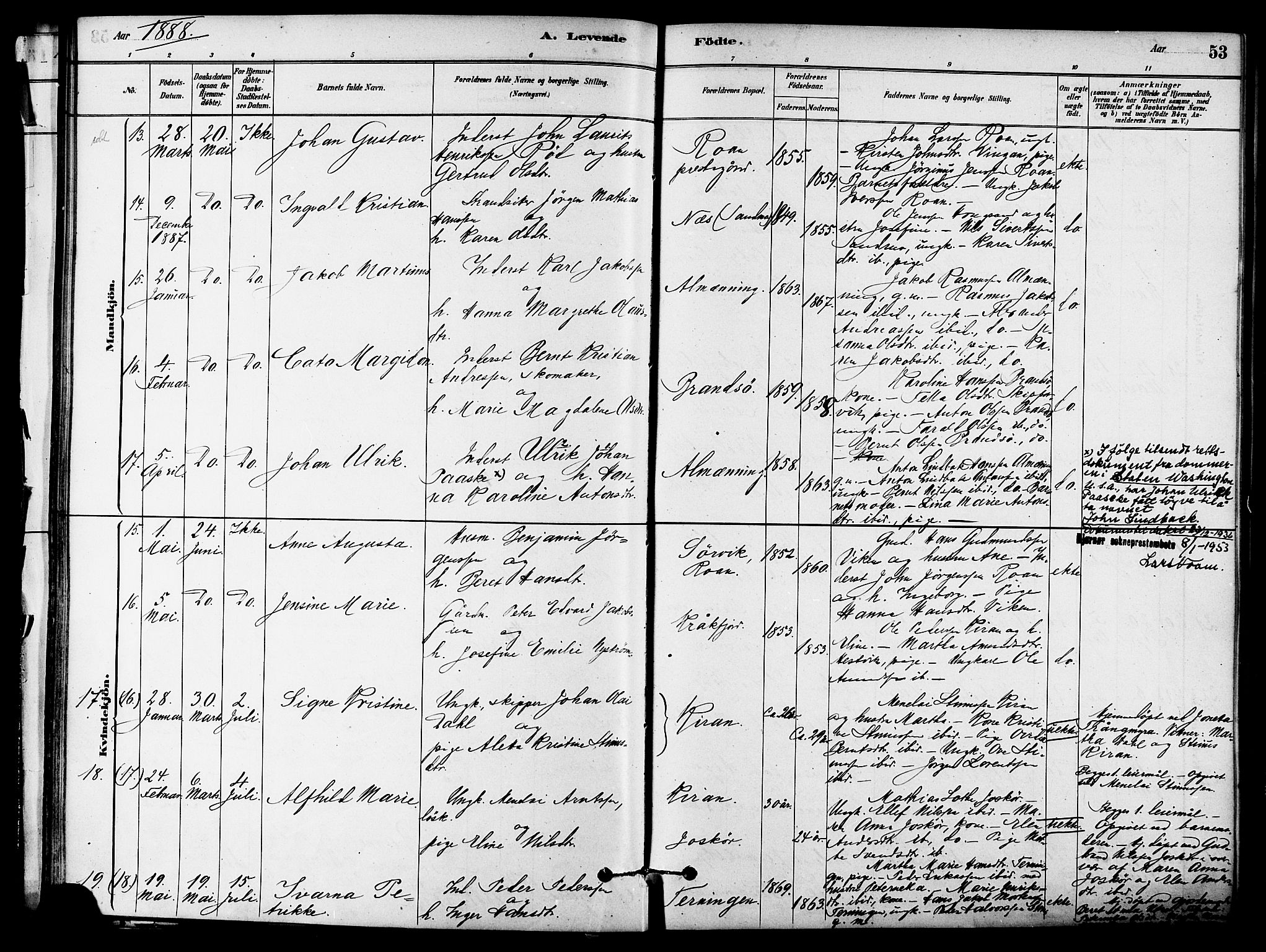 Ministerialprotokoller, klokkerbøker og fødselsregistre - Sør-Trøndelag, AV/SAT-A-1456/657/L0707: Parish register (official) no. 657A08, 1879-1893, p. 53
