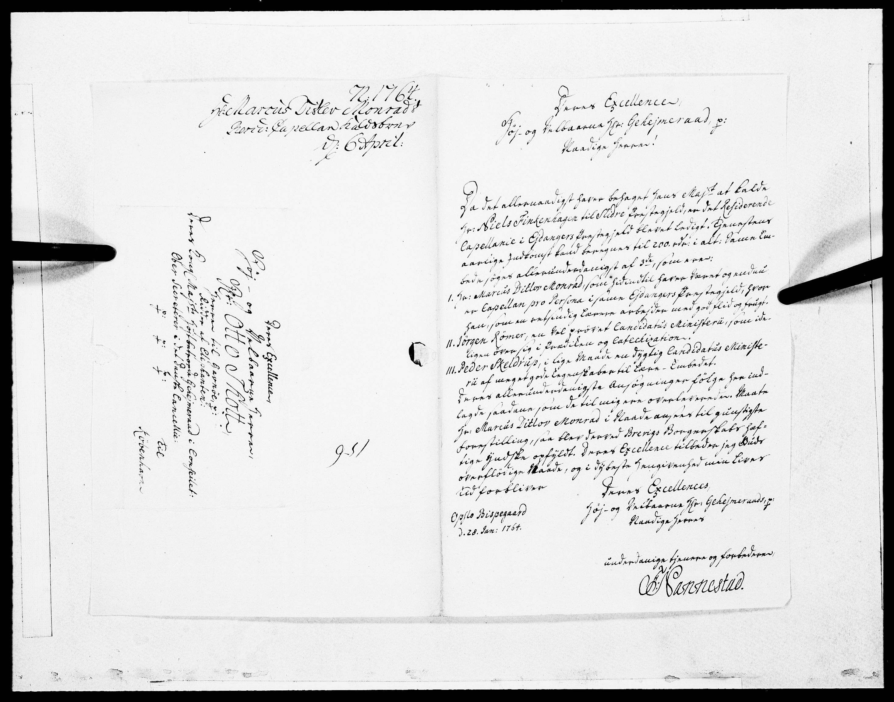 Danske Kanselli 1572-1799, AV/RA-EA-3023/F/Fc/Fcc/Fcca/L0188: Norske innlegg 1572-1799, 1764, p. 212