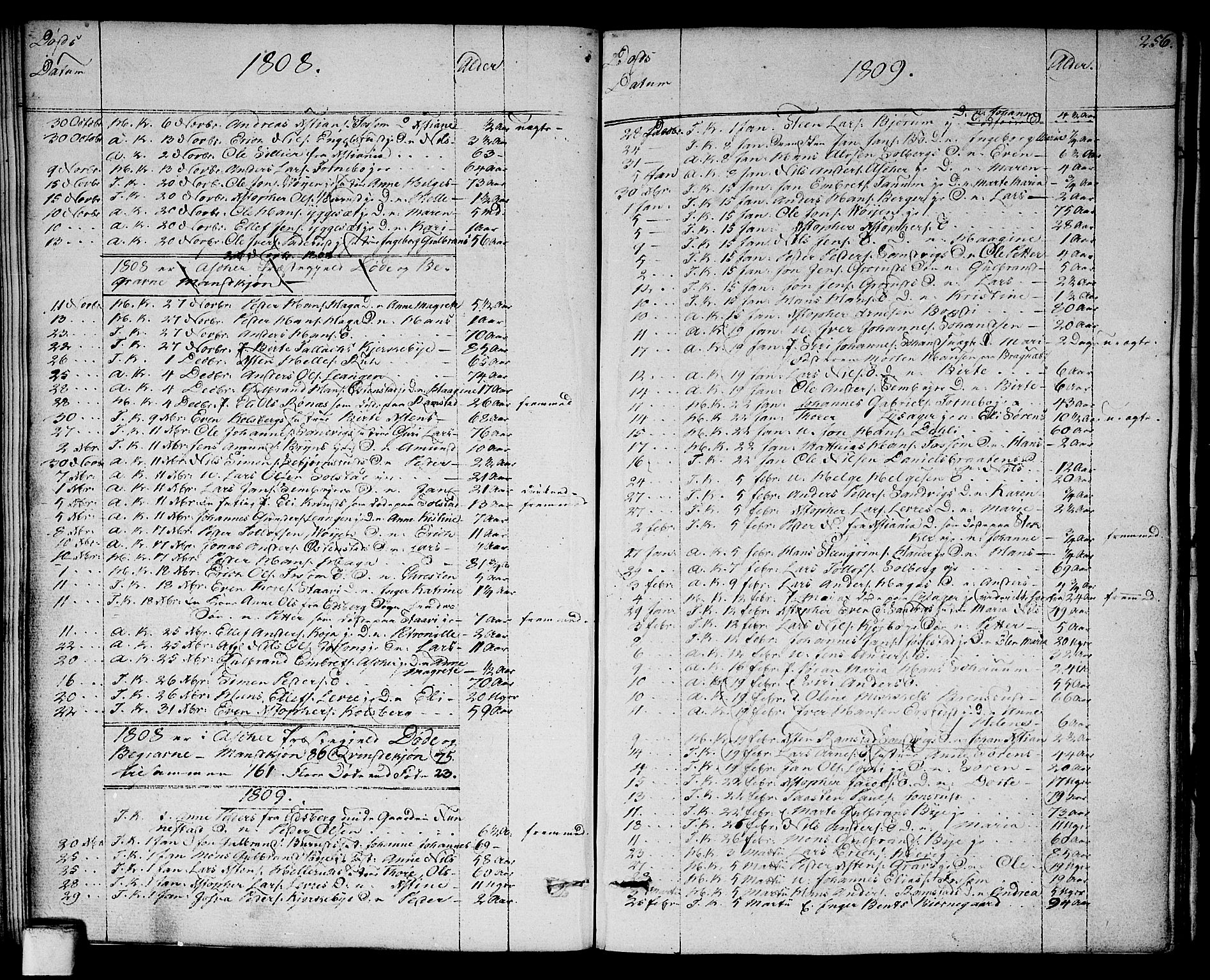 Asker prestekontor Kirkebøker, SAO/A-10256a/F/Fa/L0005: Parish register (official) no. I 5, 1807-1813, p. 256