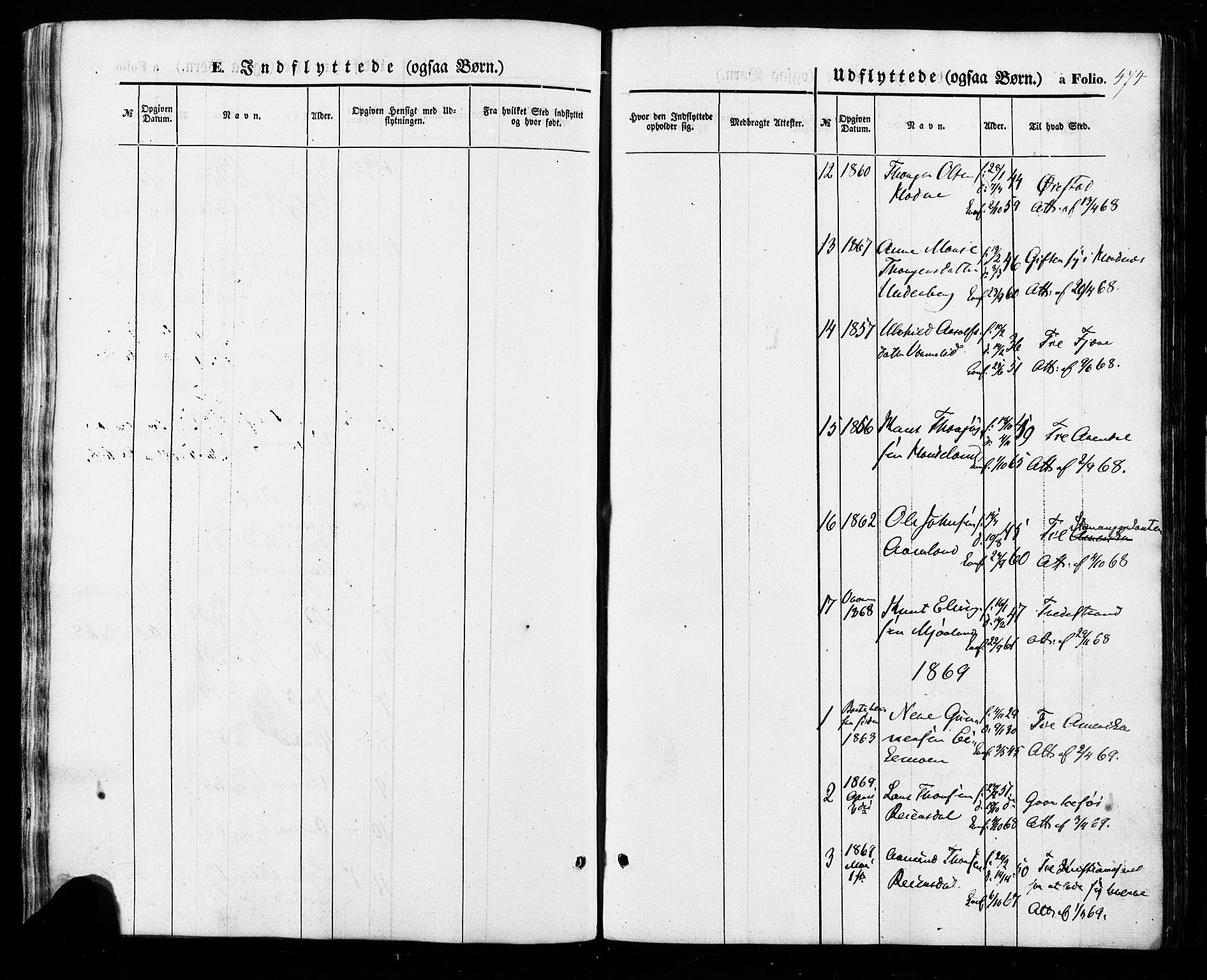 Åseral sokneprestkontor, SAK/1111-0051/F/Fa/L0002: Parish register (official) no. A 2, 1854-1884, p. 474