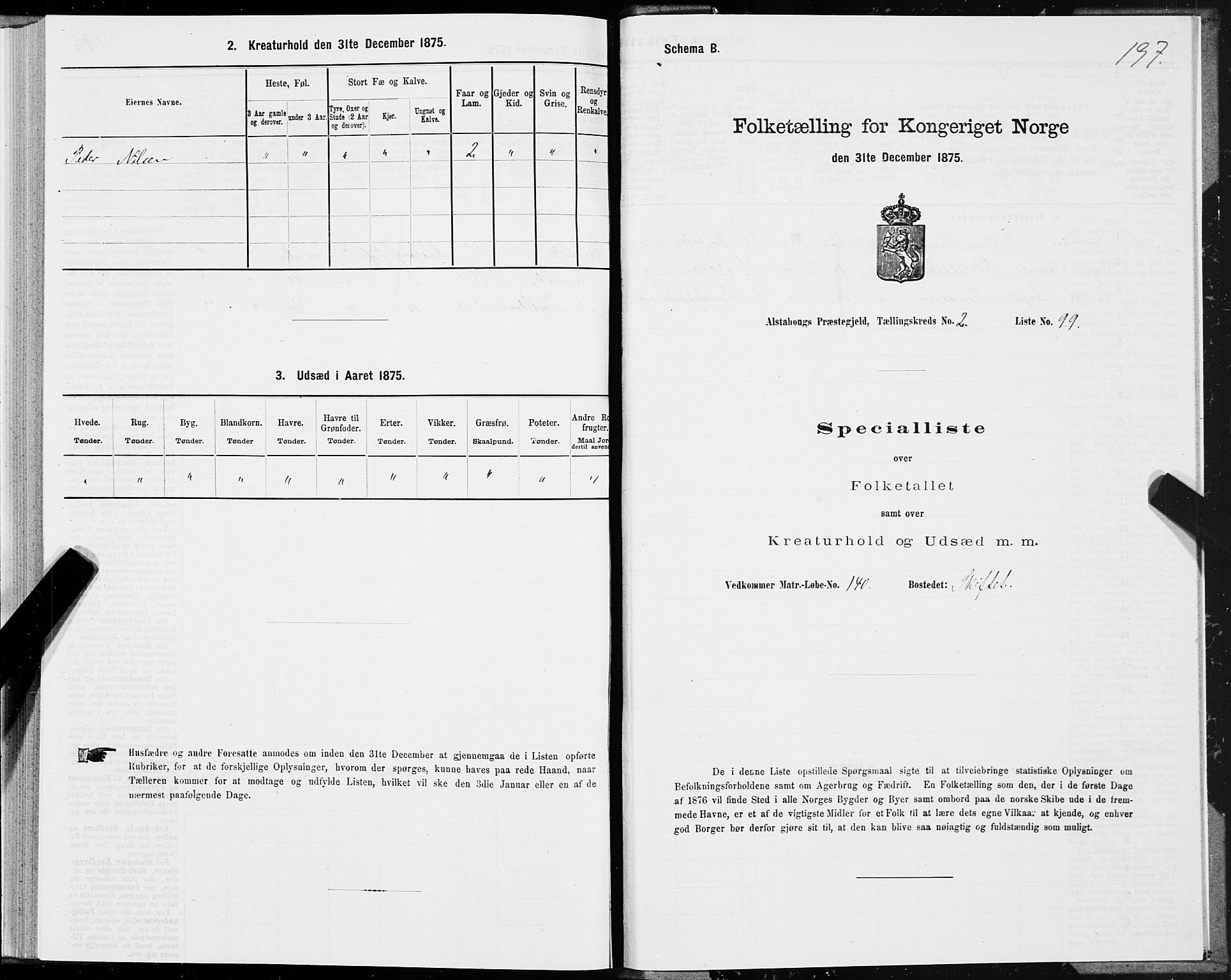 SAT, 1875 census for 1820P Alstahaug, 1875, p. 1797