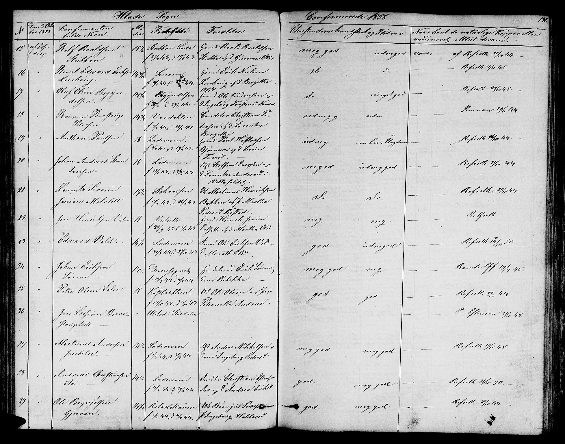 Ministerialprotokoller, klokkerbøker og fødselsregistre - Sør-Trøndelag, AV/SAT-A-1456/606/L0310: Parish register (copy) no. 606C06, 1850-1859, p. 130