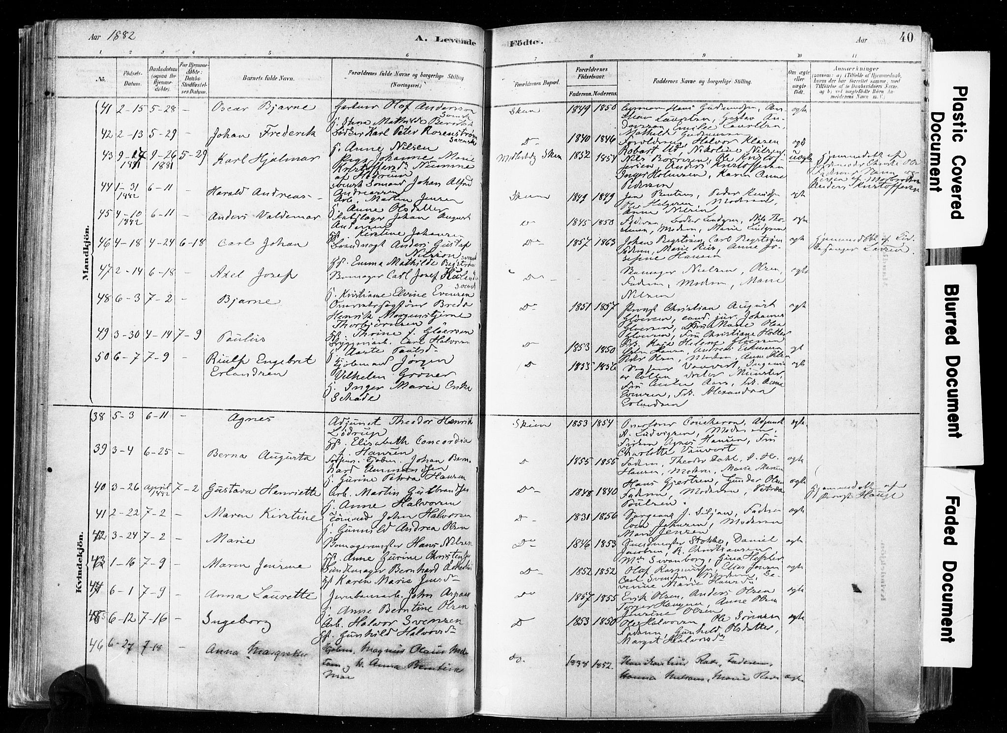 Skien kirkebøker, SAKO/A-302/F/Fa/L0009: Parish register (official) no. 9, 1878-1890, p. 40