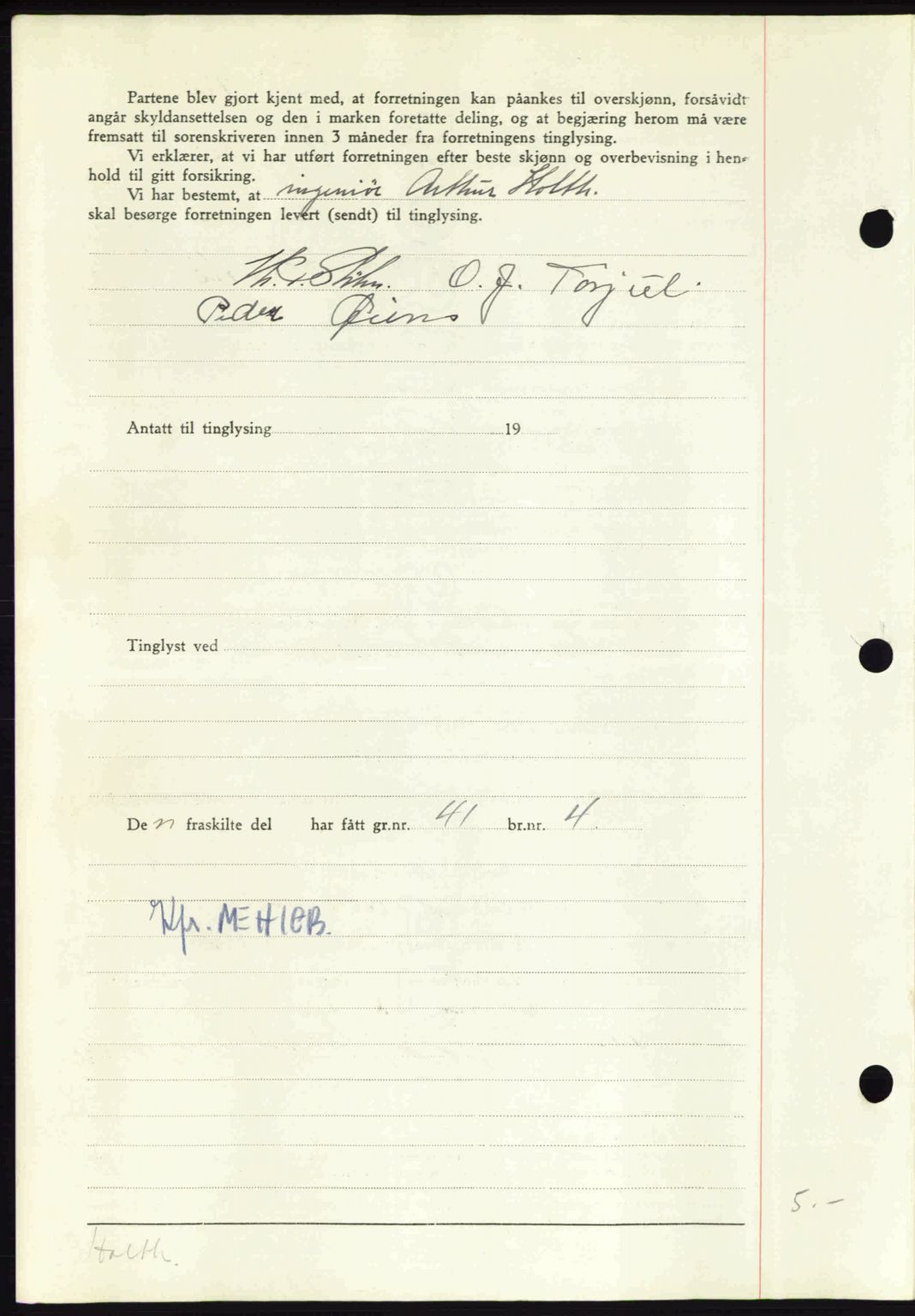 Nordmøre sorenskriveri, AV/SAT-A-4132/1/2/2Ca: Mortgage book no. A91, 1941-1942, Diary no: : 1845/1941