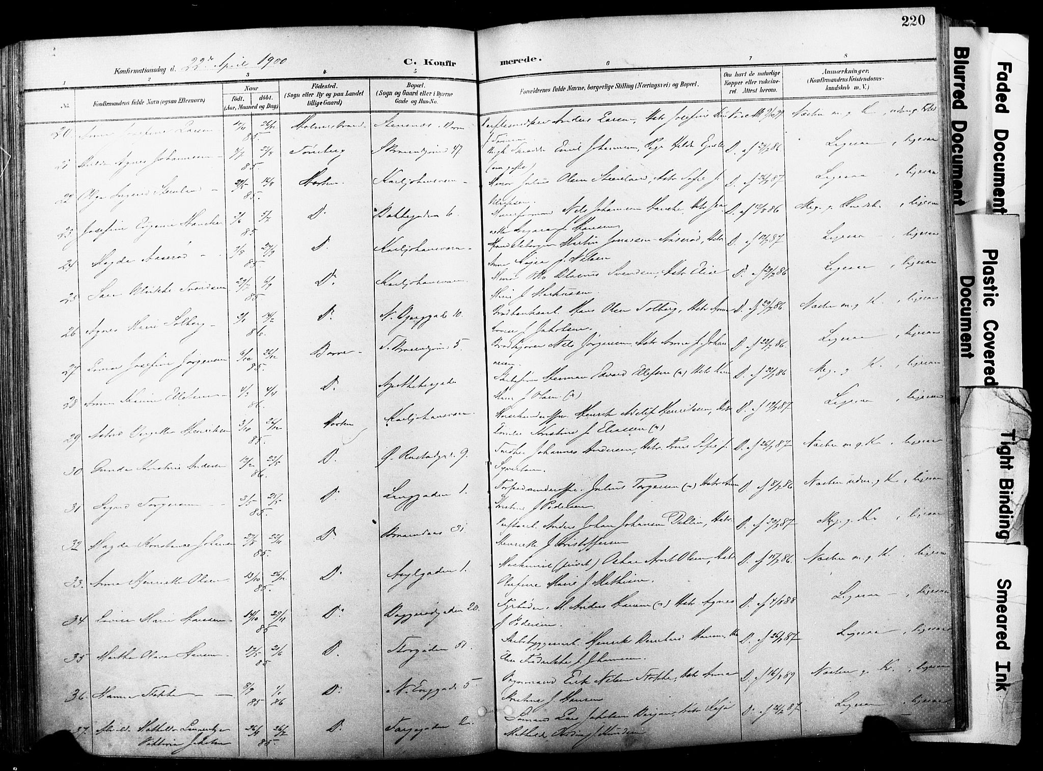 Horten kirkebøker, AV/SAKO-A-348/F/Fa/L0005: Parish register (official) no. 5, 1896-1904, p. 220