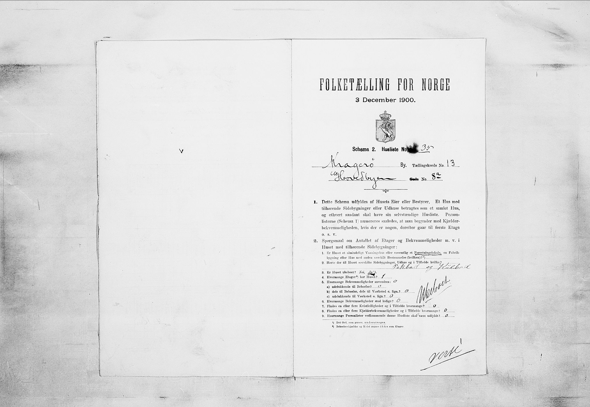 SAKO, 1900 census for Kragerø, 1900, p. 1672