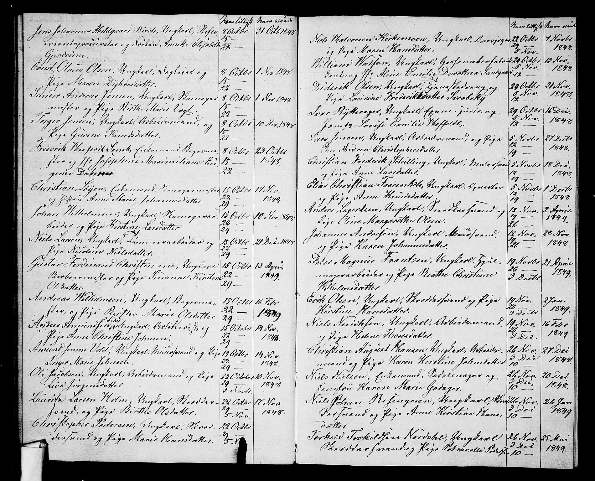 Oslo domkirke Kirkebøker, AV/SAO-A-10752/H/Ha/L0001: Banns register no. 1, 1837-1849