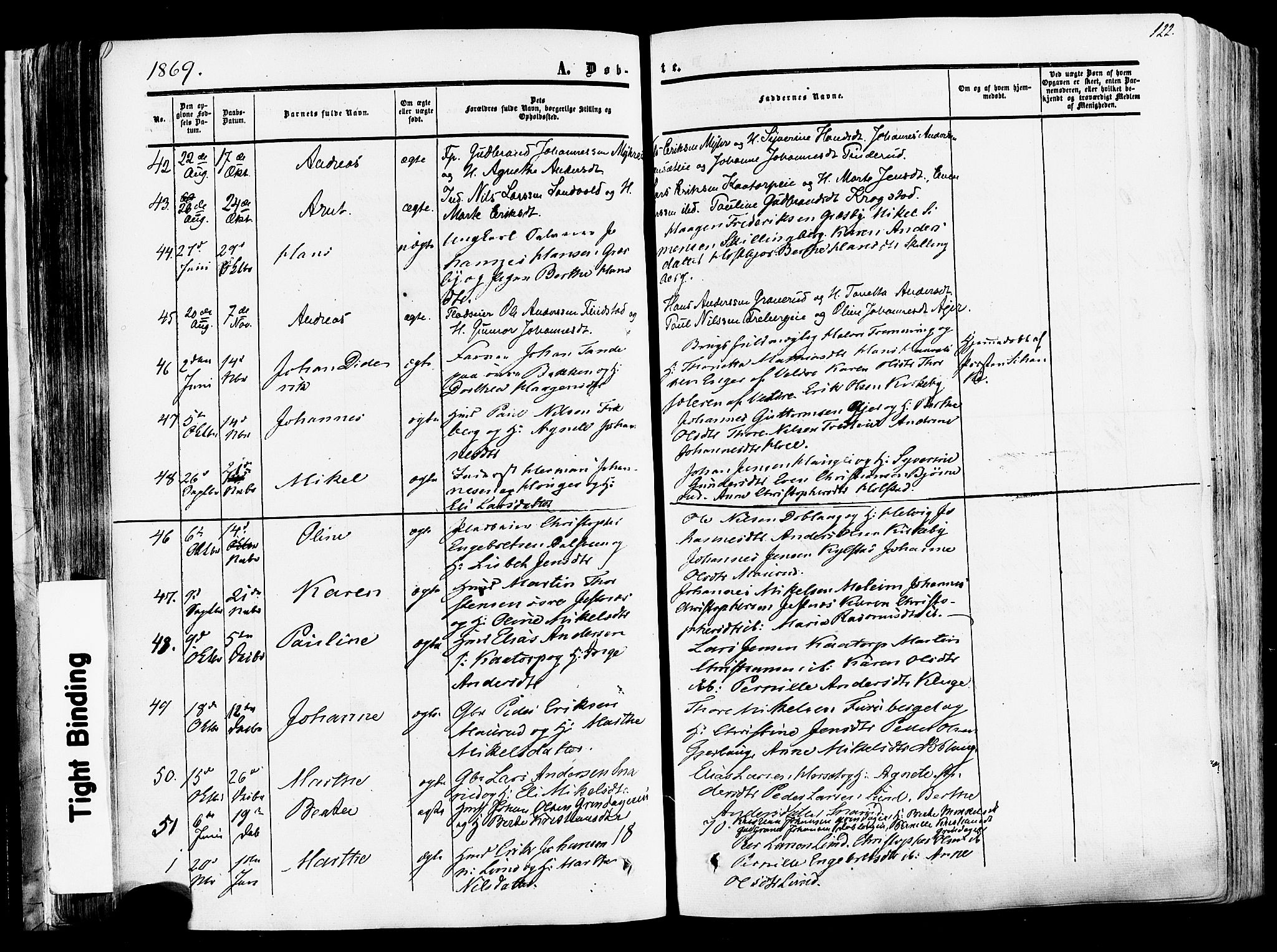 Vang prestekontor, Hedmark, SAH/PREST-008/H/Ha/Haa/L0013: Parish register (official) no. 13, 1855-1879, p. 122