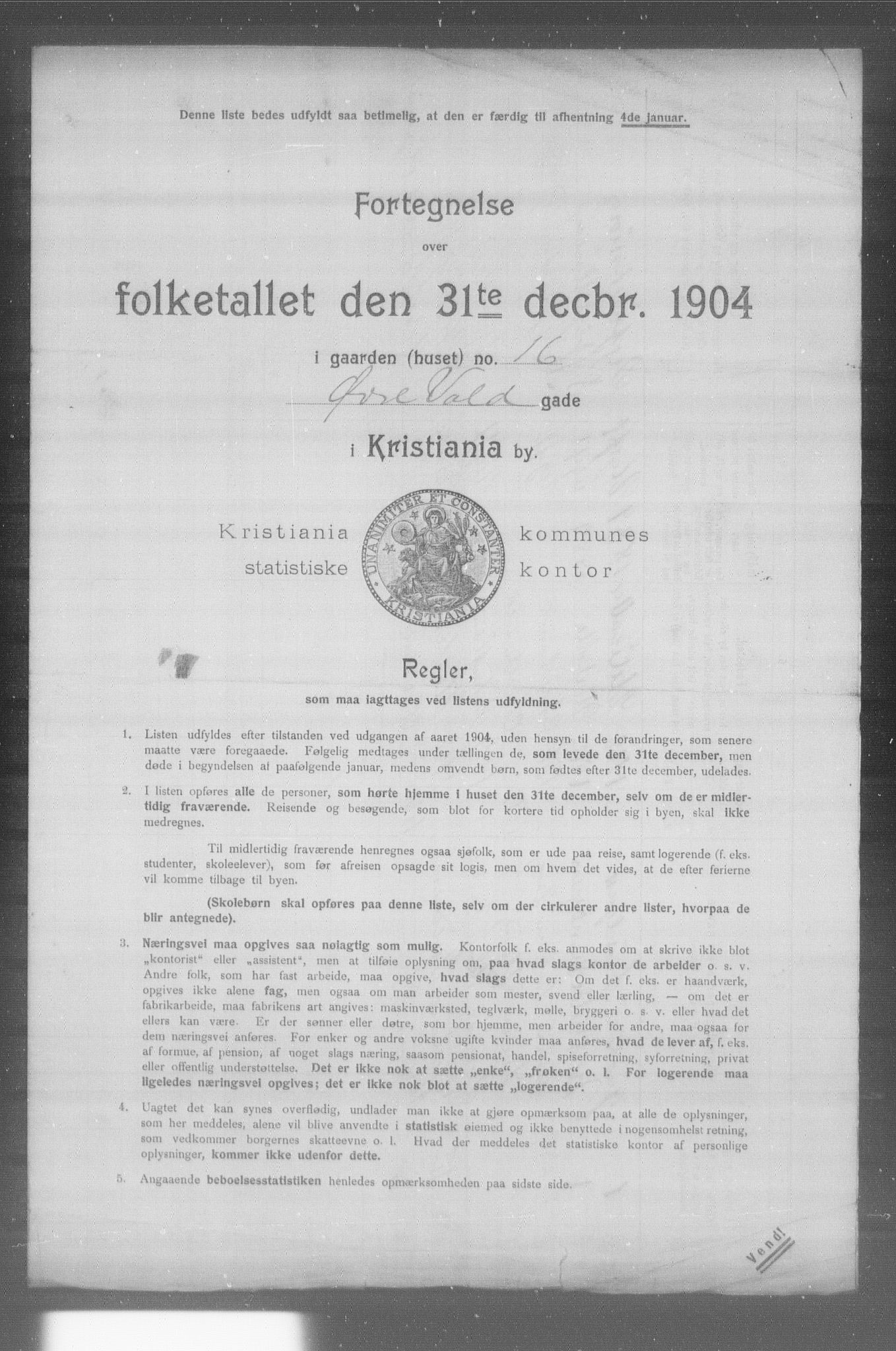 OBA, Municipal Census 1904 for Kristiania, 1904, p. 24421