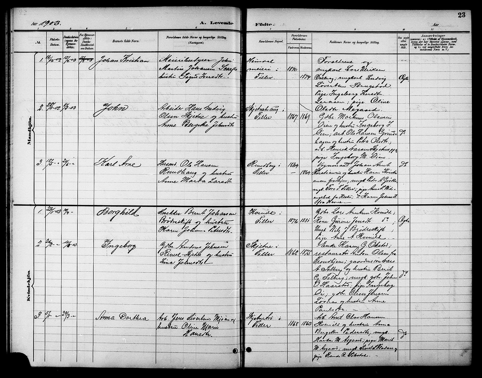 Ministerialprotokoller, klokkerbøker og fødselsregistre - Sør-Trøndelag, SAT/A-1456/621/L0460: Parish register (copy) no. 621C03, 1896-1914, p. 23