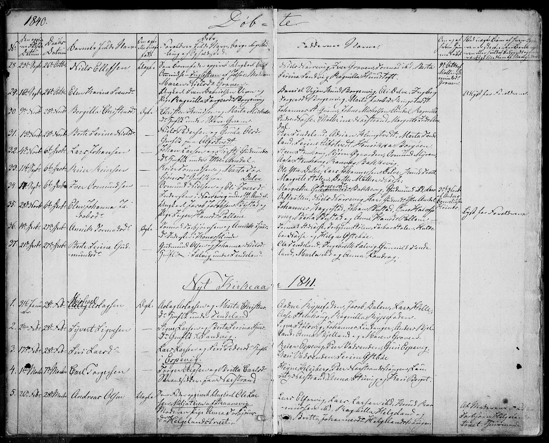 Nedstrand sokneprestkontor, SAST/A-101841/01/IV: Parish register (official) no. A 8, 1839-1860, p. 5