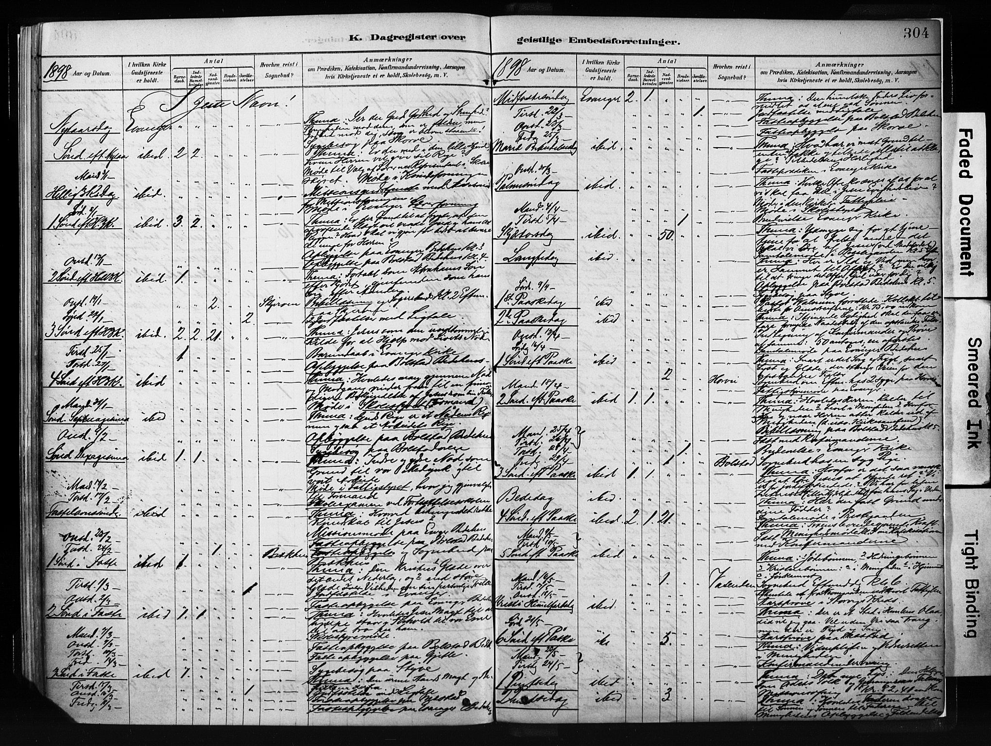 Evanger sokneprestembete, AV/SAB-A-99924: Parish register (official) no. A 1, 1877-1899, p. 304