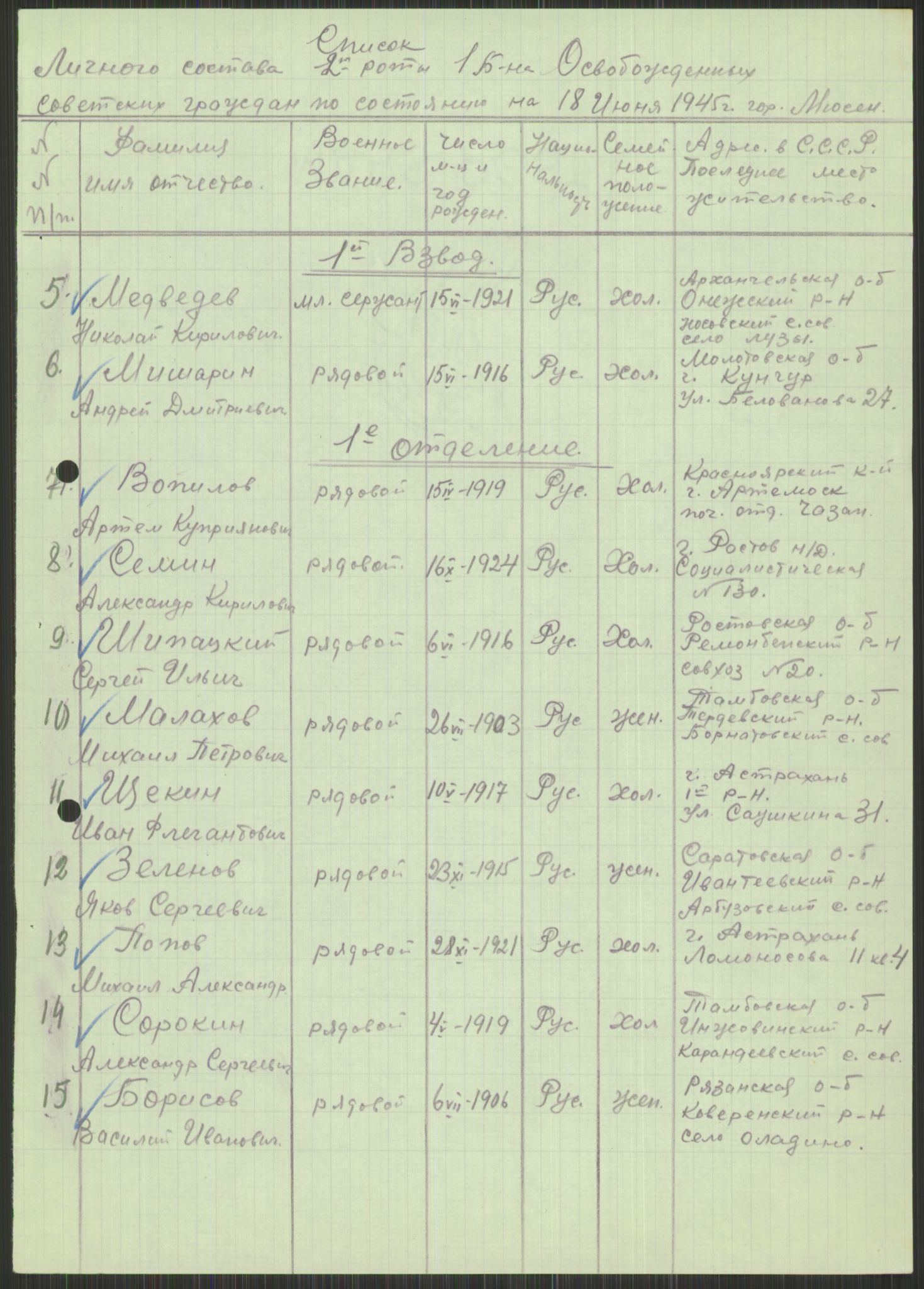 Flyktnings- og fangedirektoratet, Repatrieringskontoret, AV/RA-S-1681/D/Db/L0015: Displaced Persons (DPs) og sivile tyskere, 1945-1948, p. 719