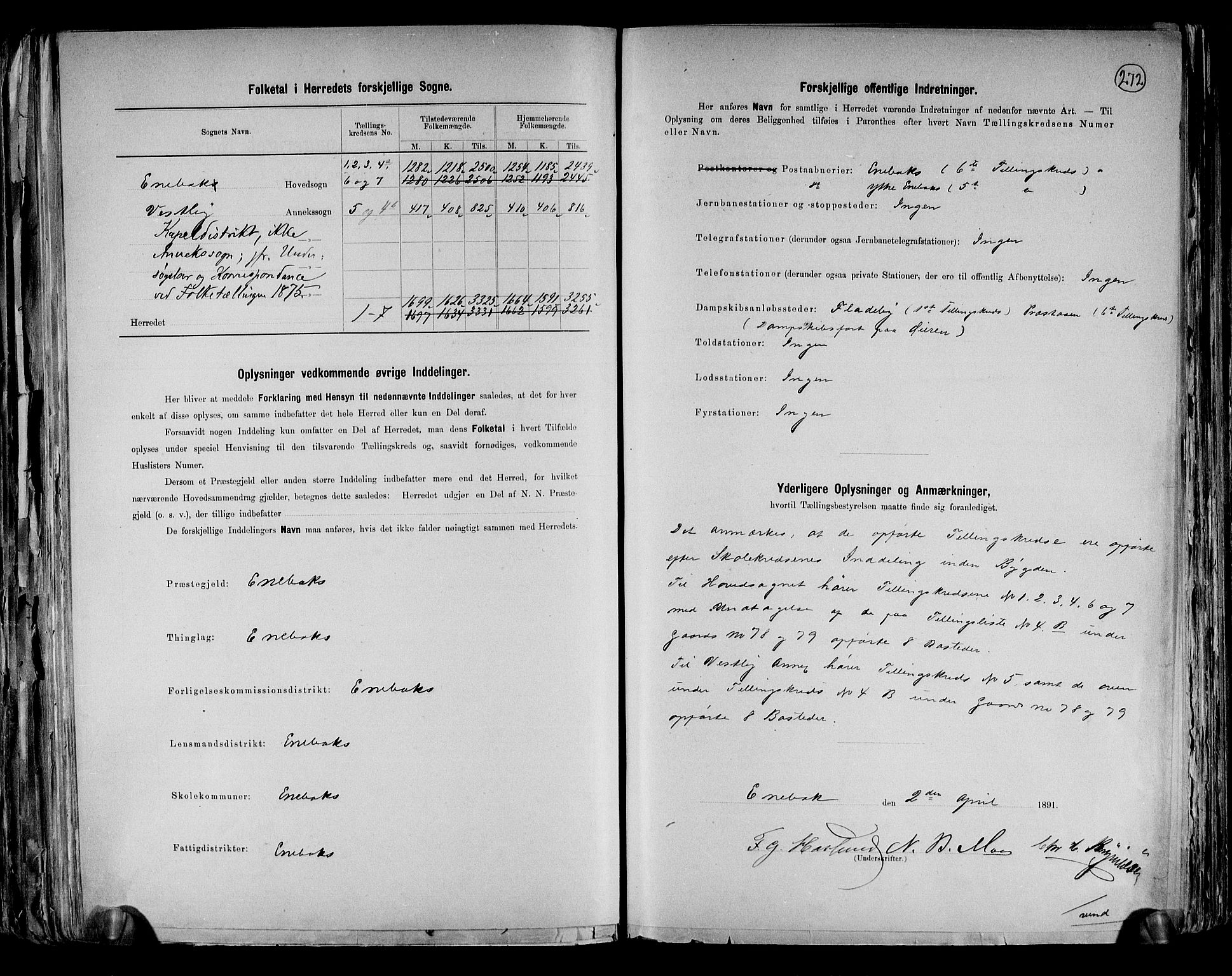 RA, 1891 census for 0229 Enebakk, 1891, p. 3