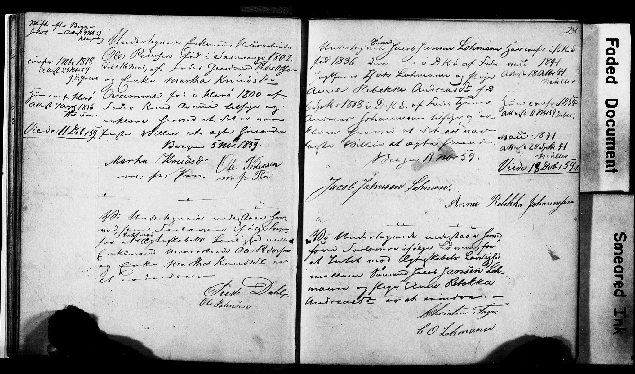 Korskirken sokneprestembete, AV/SAB-A-76101: Best man's statements no. II.5.2, 1859-1865, p. 24