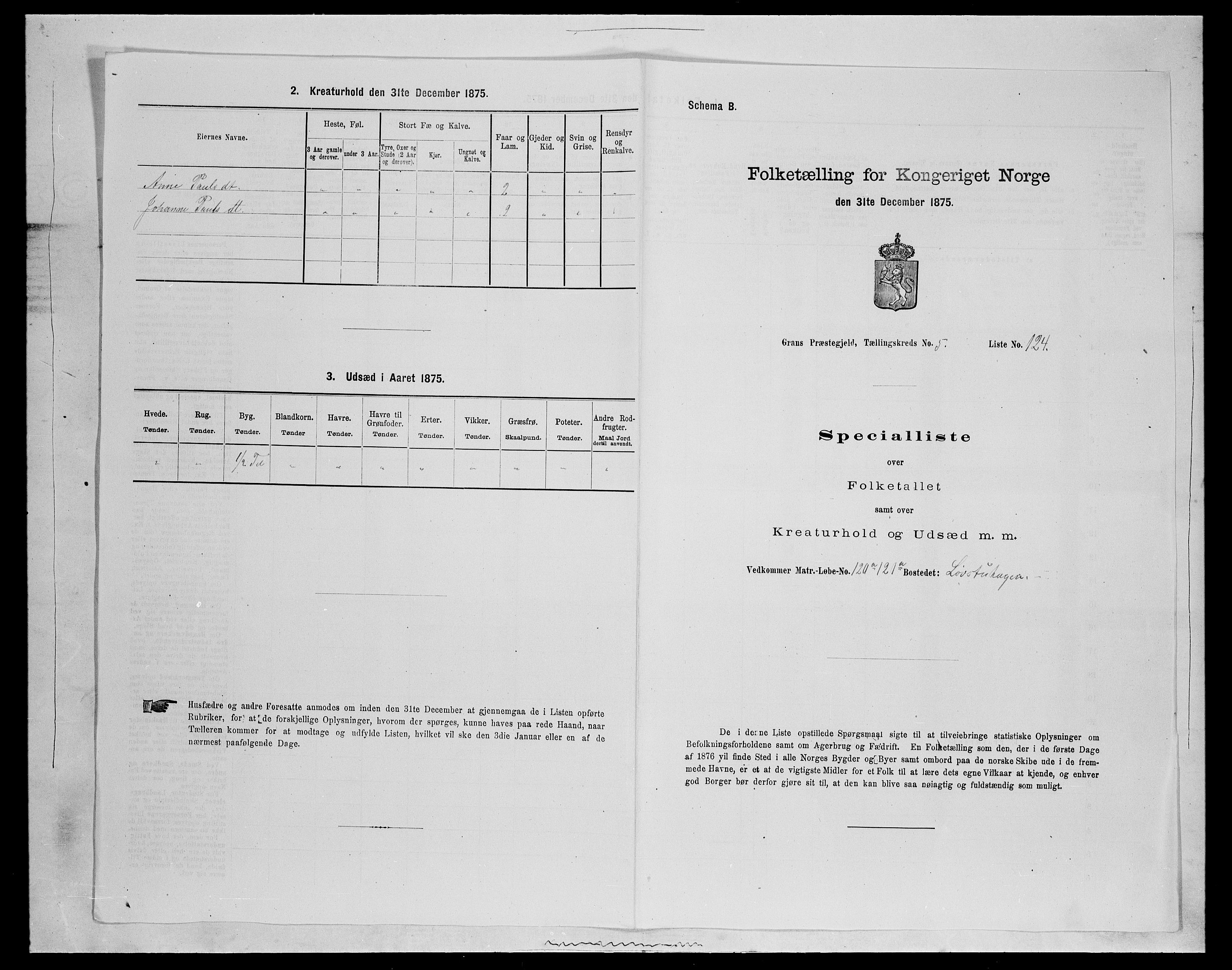 SAH, 1875 census for 0534P Gran, 1875, p. 1012