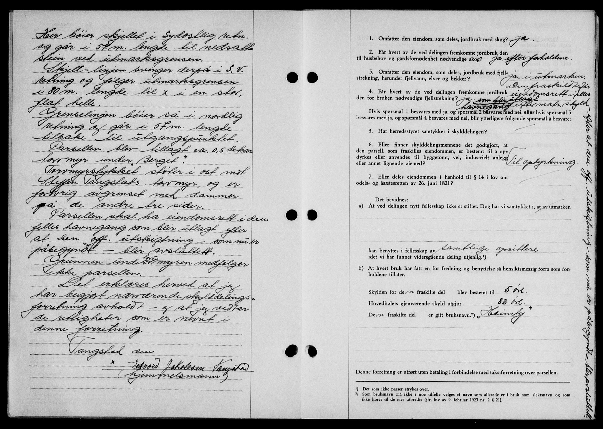 Lofoten sorenskriveri, SAT/A-0017/1/2/2C/L0005a: Mortgage book no. 5a, 1939-1939, Diary no: : 1074/1939