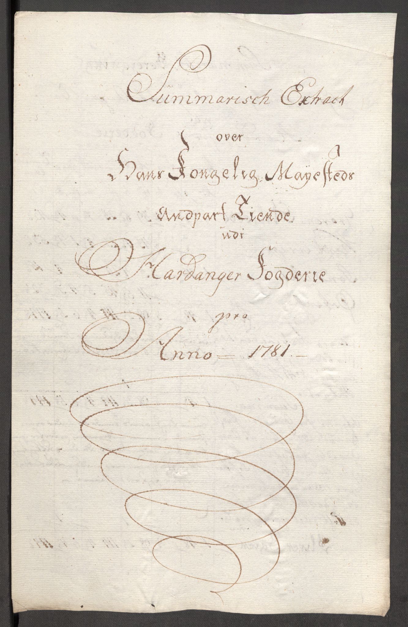 Rentekammeret inntil 1814, Reviderte regnskaper, Fogderegnskap, RA/EA-4092/R48/L3097: Fogderegnskap Sunnhordland og Hardanger, 1781, p. 303