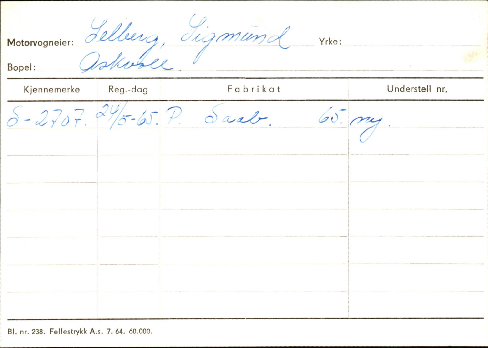 Statens vegvesen, Sogn og Fjordane vegkontor, AV/SAB-A-5301/4/F/L0132: Eigarregister Askvoll A-Å. Balestrand A-Å, 1945-1975, p. 1073