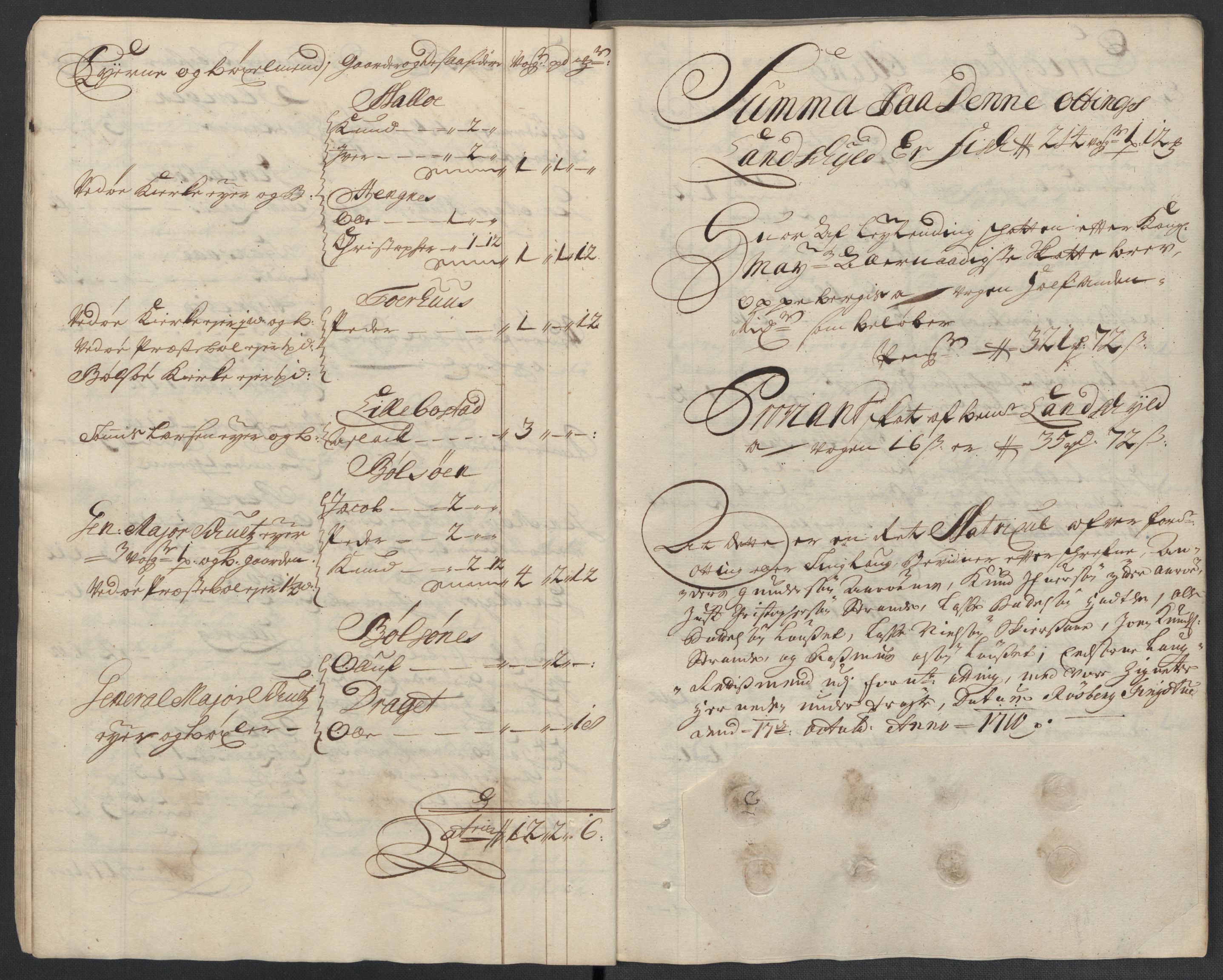 Rentekammeret inntil 1814, Reviderte regnskaper, Fogderegnskap, AV/RA-EA-4092/R55/L3659: Fogderegnskap Romsdal, 1709-1710, p. 286