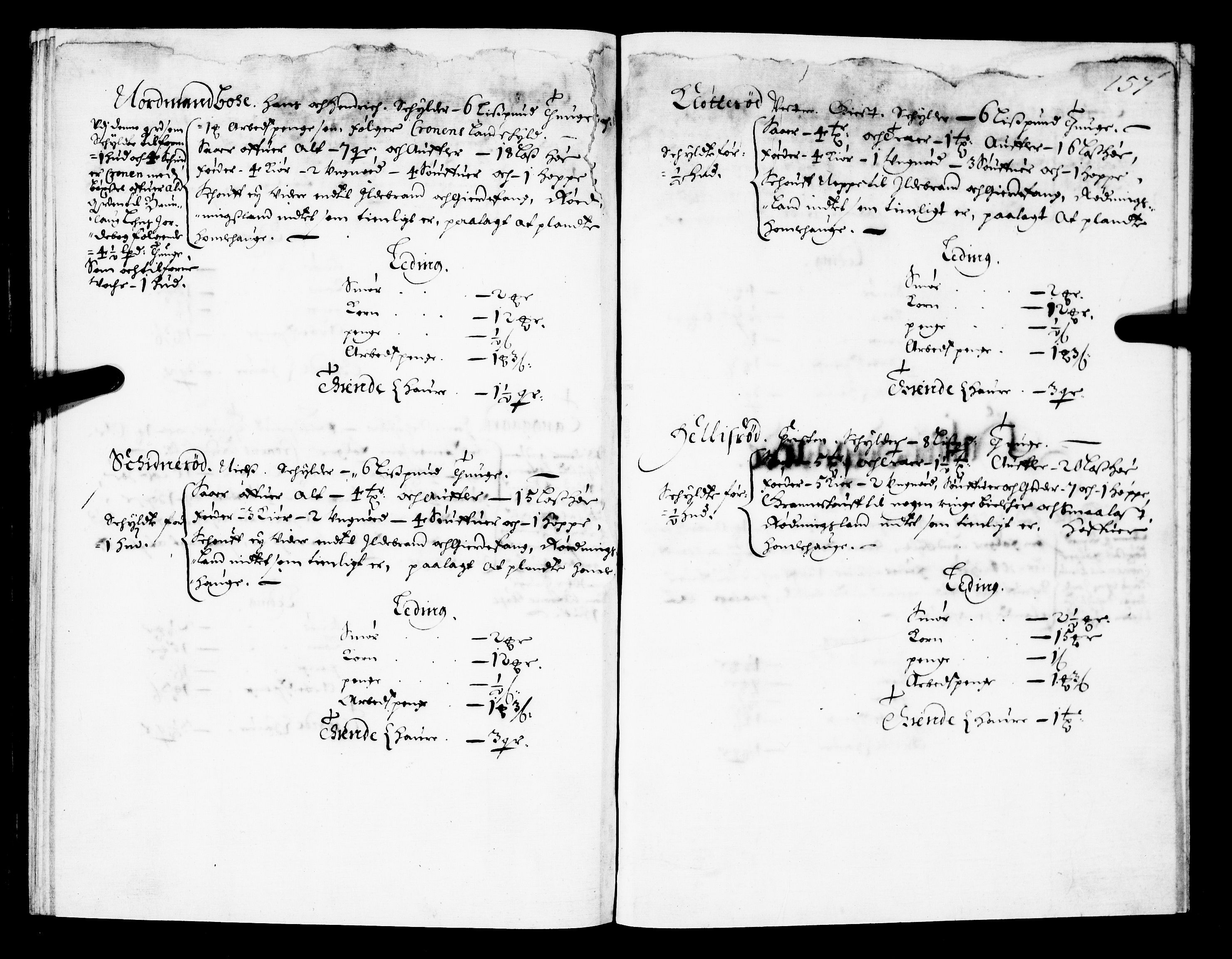 Rentekammeret inntil 1814, Realistisk ordnet avdeling, AV/RA-EA-4070/N/Nb/Nba/L0021: Brunla len, 1667, p. 156b-157a