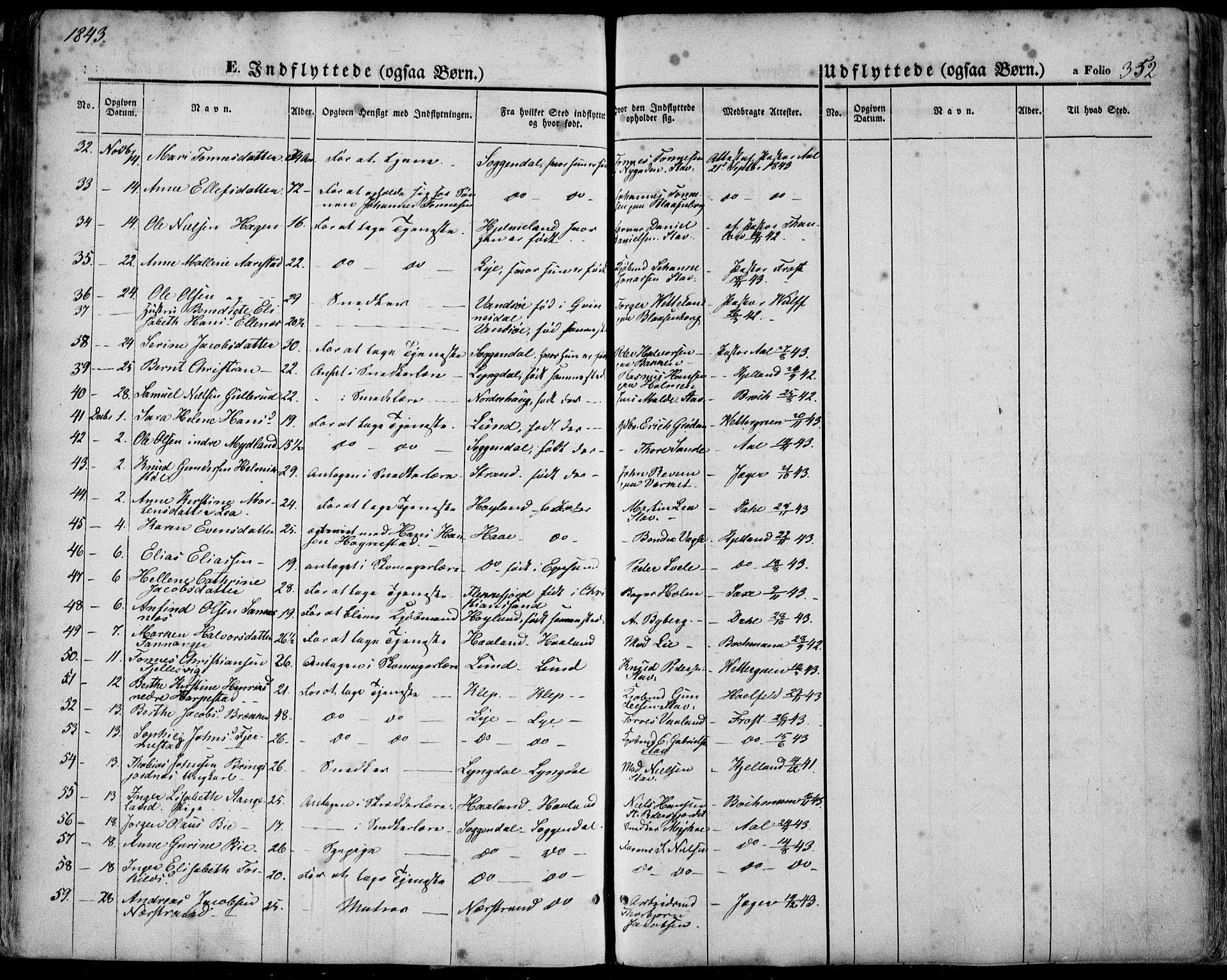 Domkirken sokneprestkontor, SAST/A-101812/001/30/30BA/L0016: Parish register (official) no. A 15, 1844-1854, p. 352