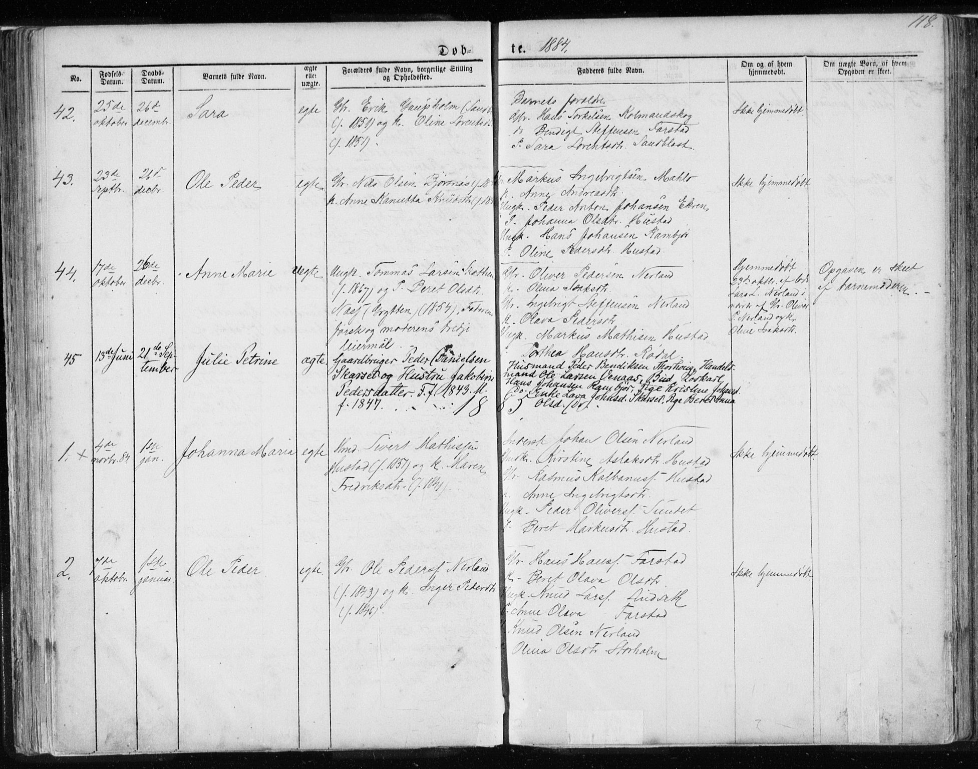 Ministerialprotokoller, klokkerbøker og fødselsregistre - Møre og Romsdal, AV/SAT-A-1454/567/L0782: Parish register (copy) no. 567C02, 1867-1886, p. 118