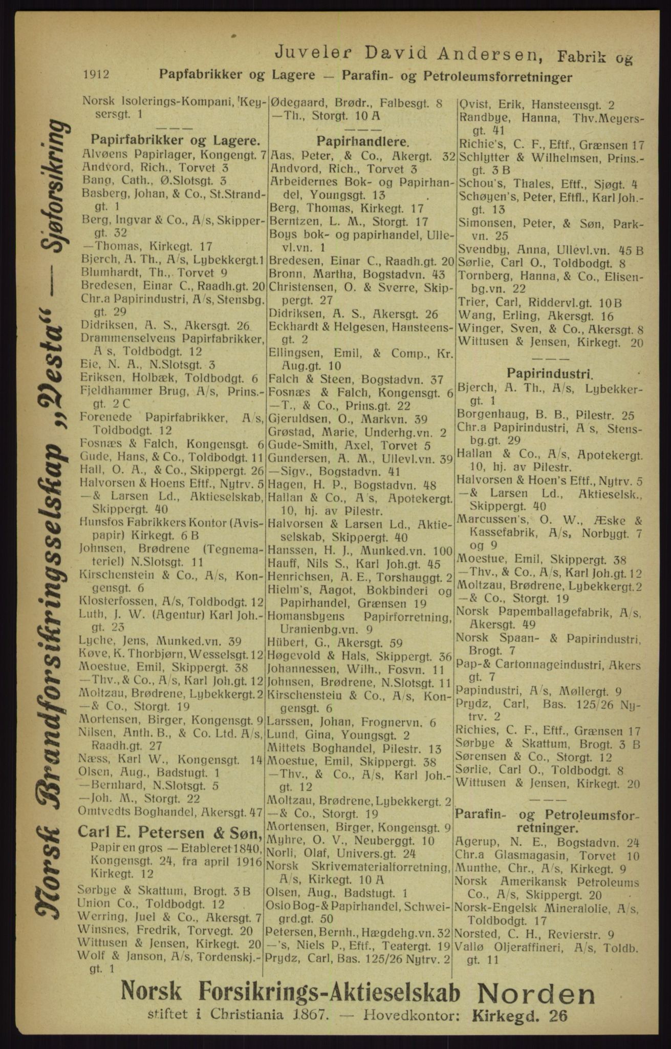 Kristiania/Oslo adressebok, PUBL/-, 1916, p. 1912