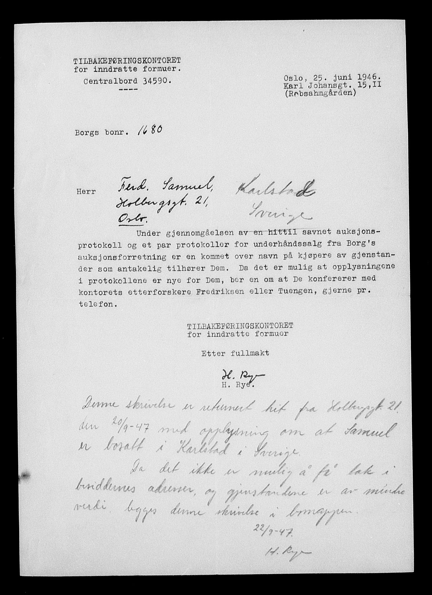 Justisdepartementet, Tilbakeføringskontoret for inndratte formuer, AV/RA-S-1564/H/Hc/Hcc/L0976: --, 1945-1947, p. 686