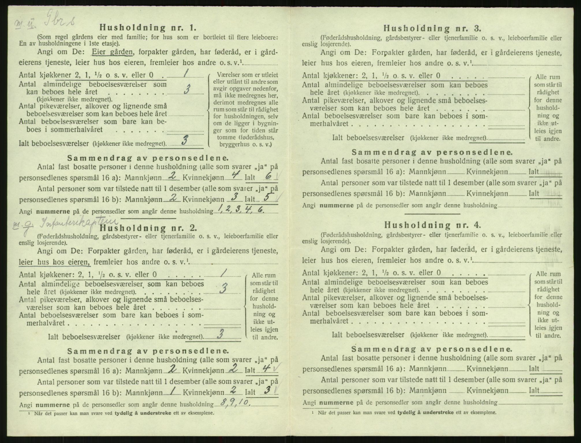 SAK, 1920 census for Bygland, 1920, p. 470