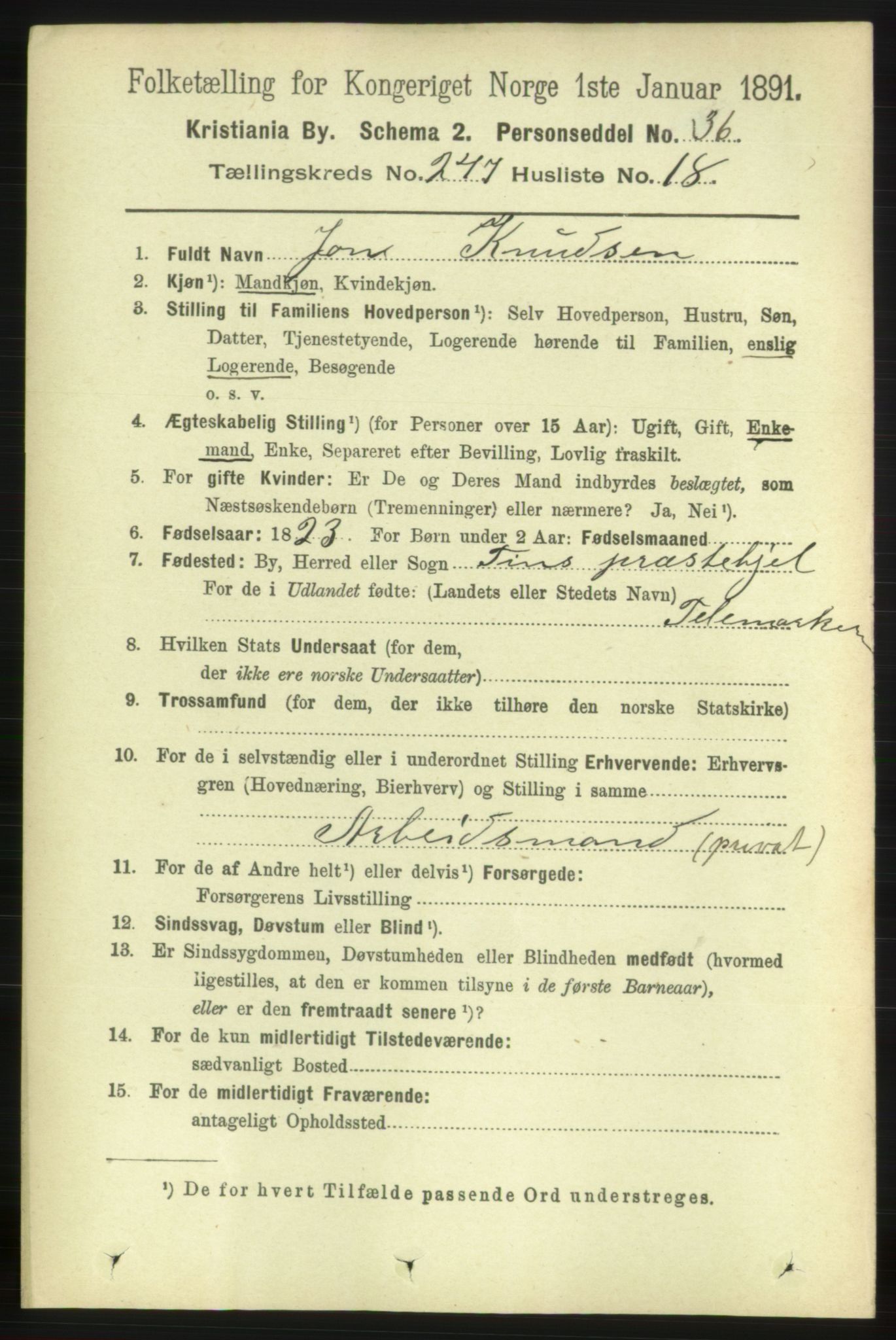 RA, 1891 census for 0301 Kristiania, 1891, p. 150825