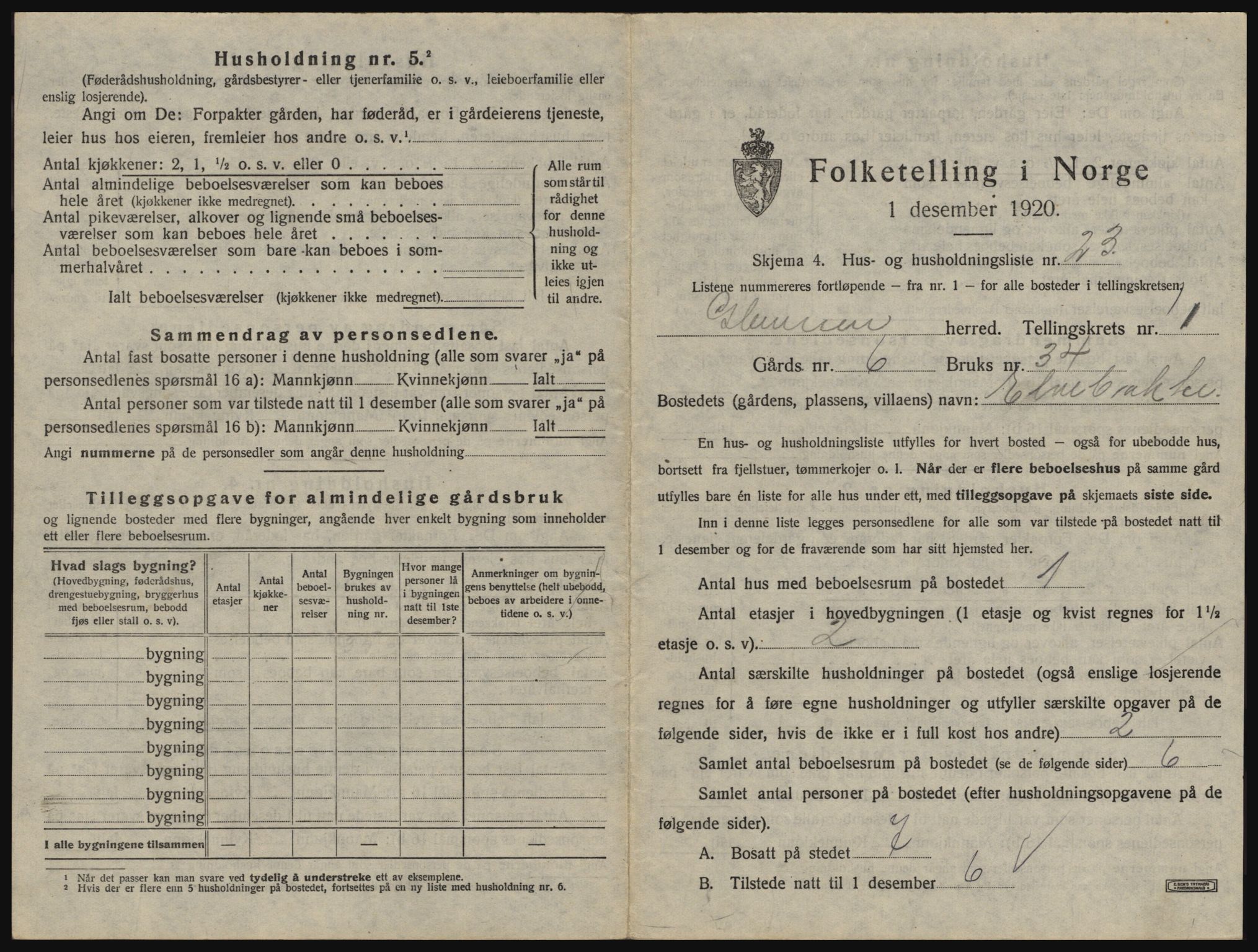 SAO, 1920 census for Glemmen, 1920, p. 107