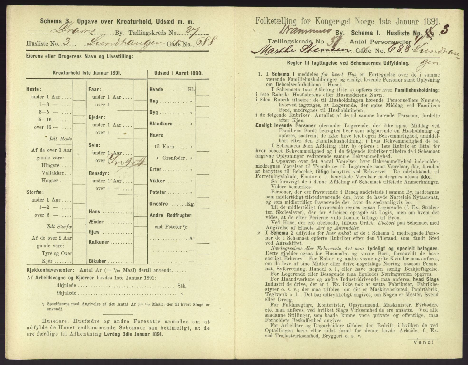 RA, 1891 census for 0602 Drammen, 1891, p. 3365