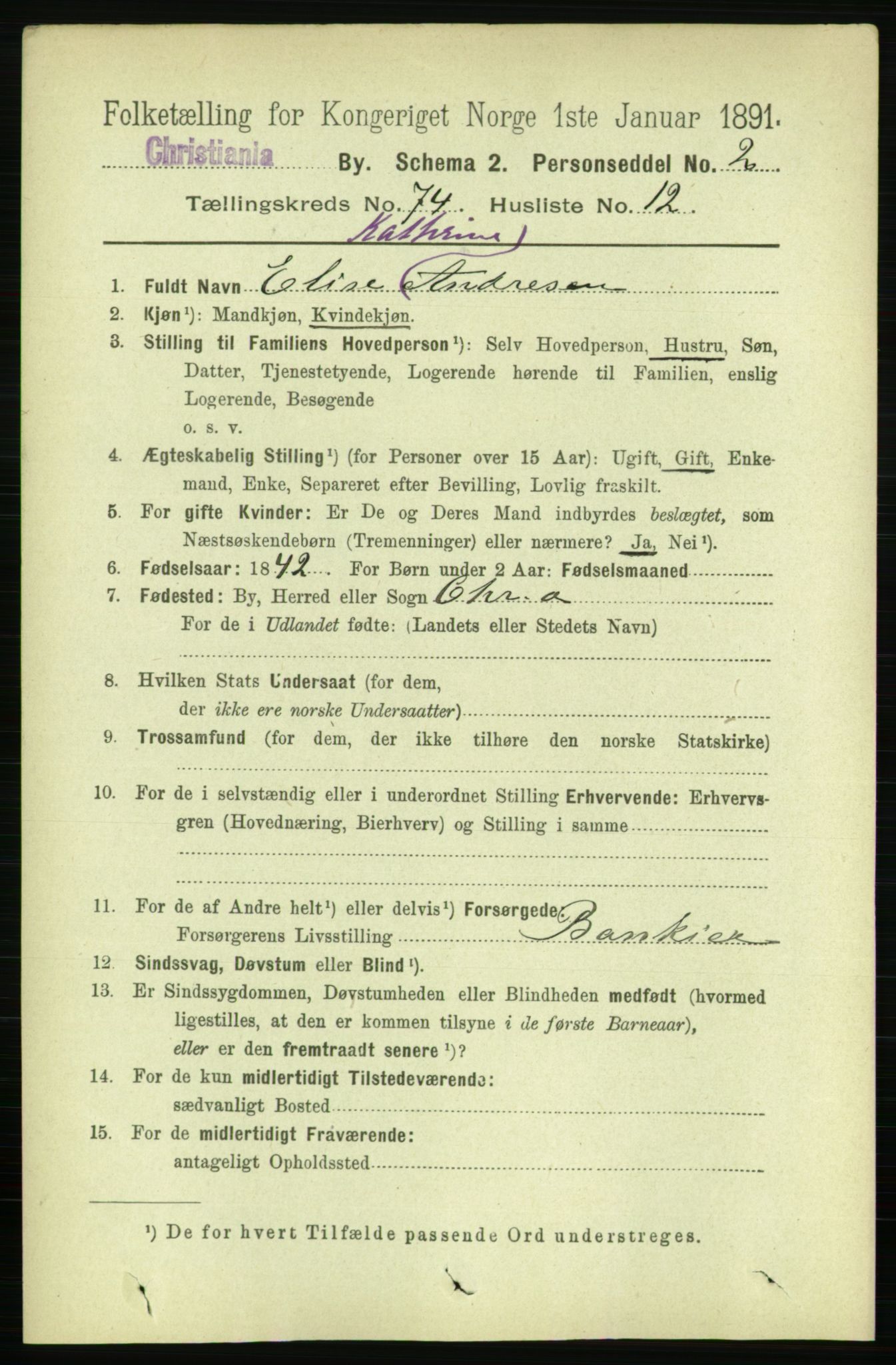 RA, 1891 census for 0301 Kristiania, 1891, p. 39751