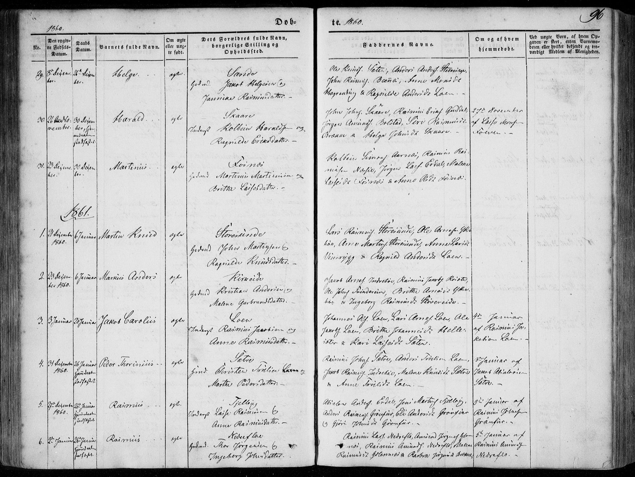 Stryn Sokneprestembete, AV/SAB-A-82501: Parish register (official) no. A 2, 1844-1861, p. 96