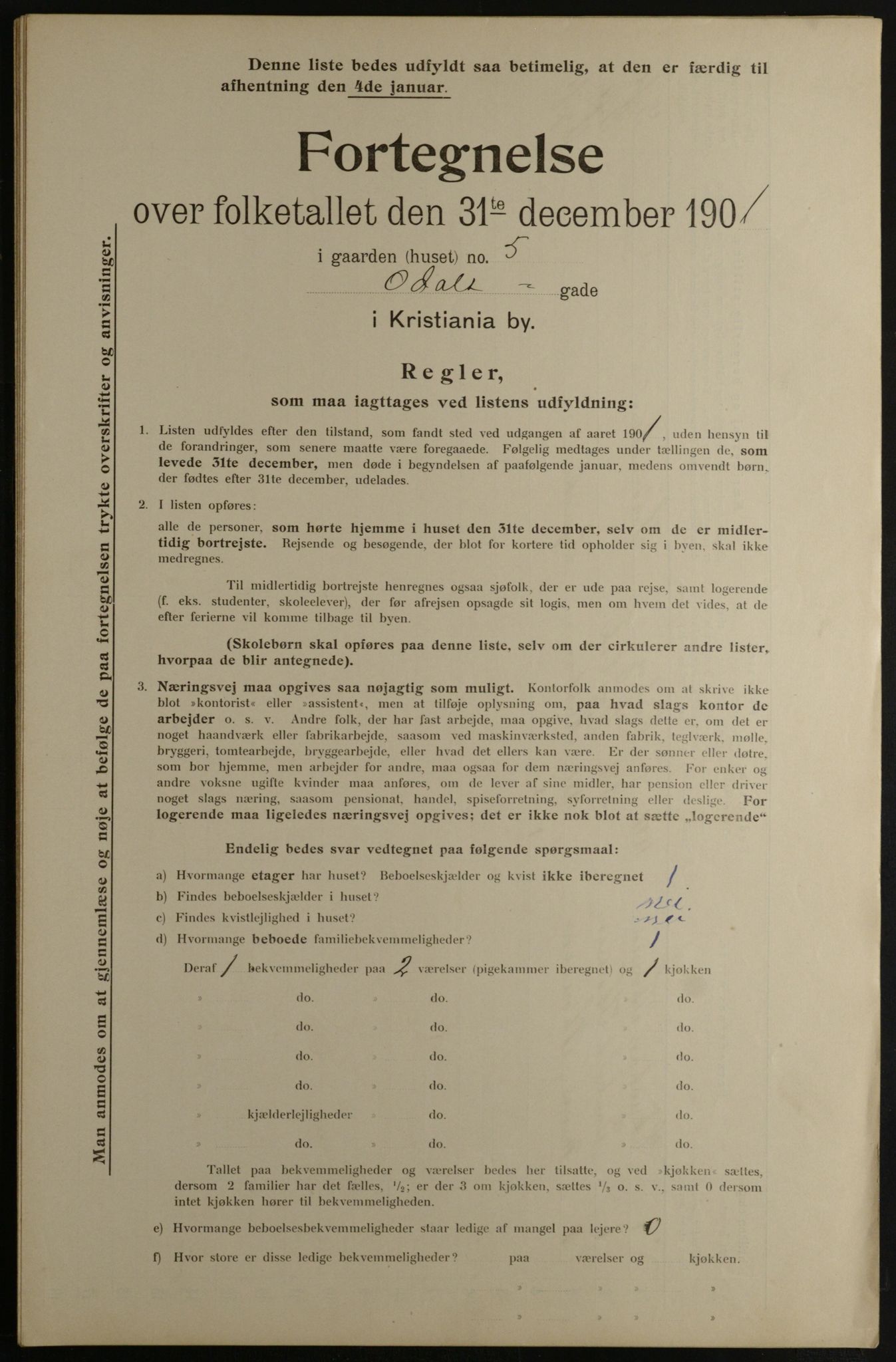 OBA, Municipal Census 1901 for Kristiania, 1901, p. 11429