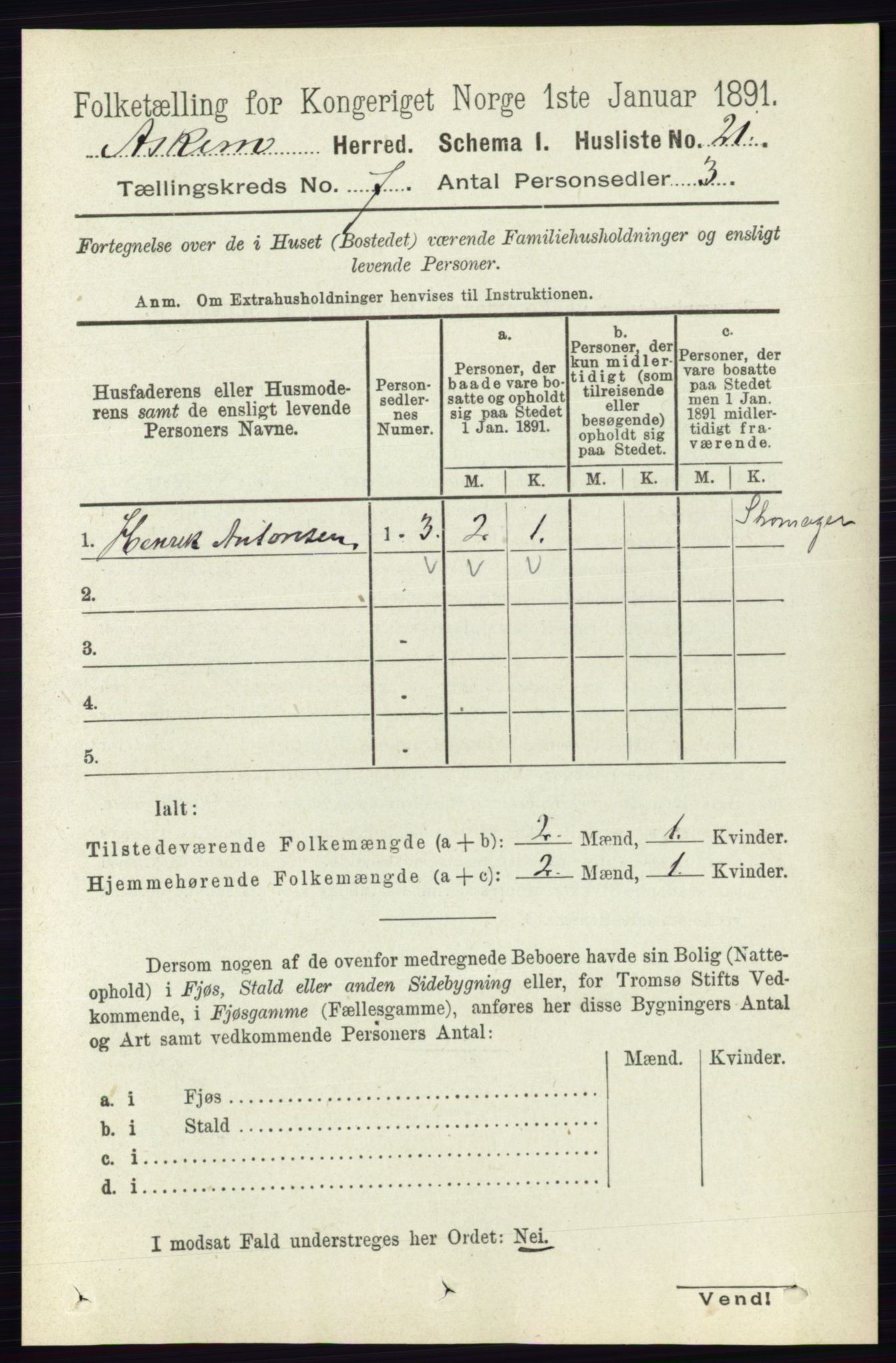 RA, 1891 census for 0124 Askim, 1891, p. 999