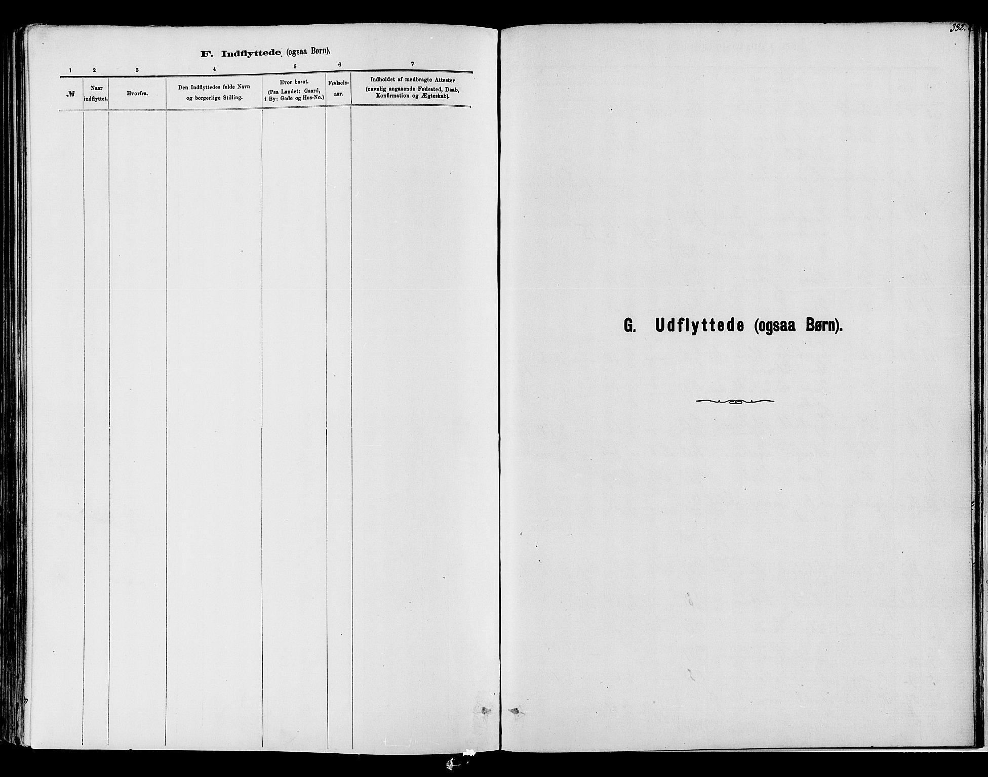 Vardal prestekontor, SAH/PREST-100/H/Ha/Haa/L0008: Parish register (official) no. 8, 1878-1890, p. 332