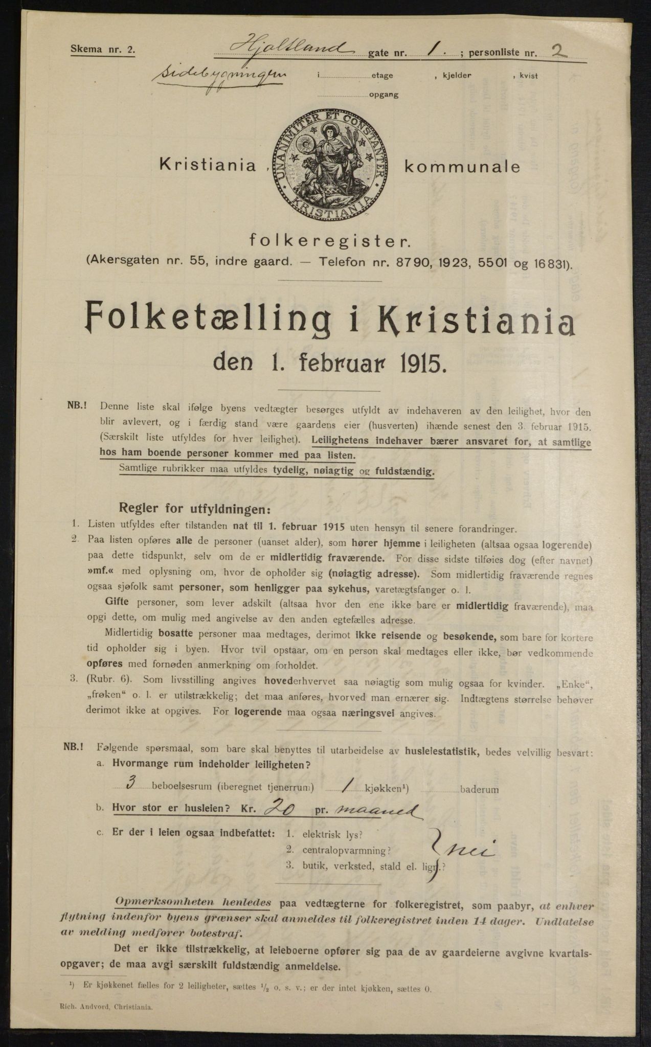 OBA, Municipal Census 1915 for Kristiania, 1915, p. 39747